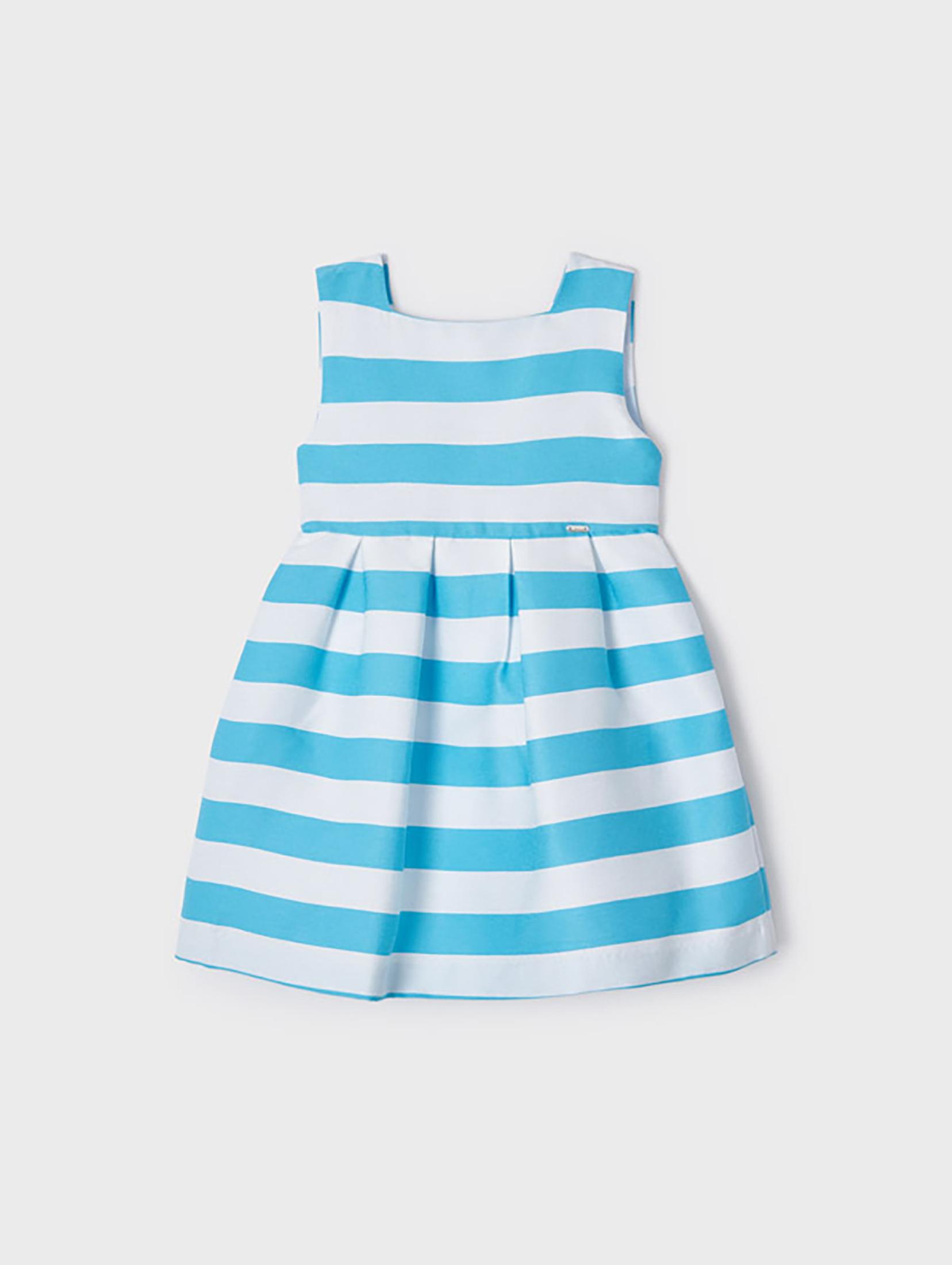 Sukienka dziewczęca na lato- rozkloszowana w niebiesko-białe paski