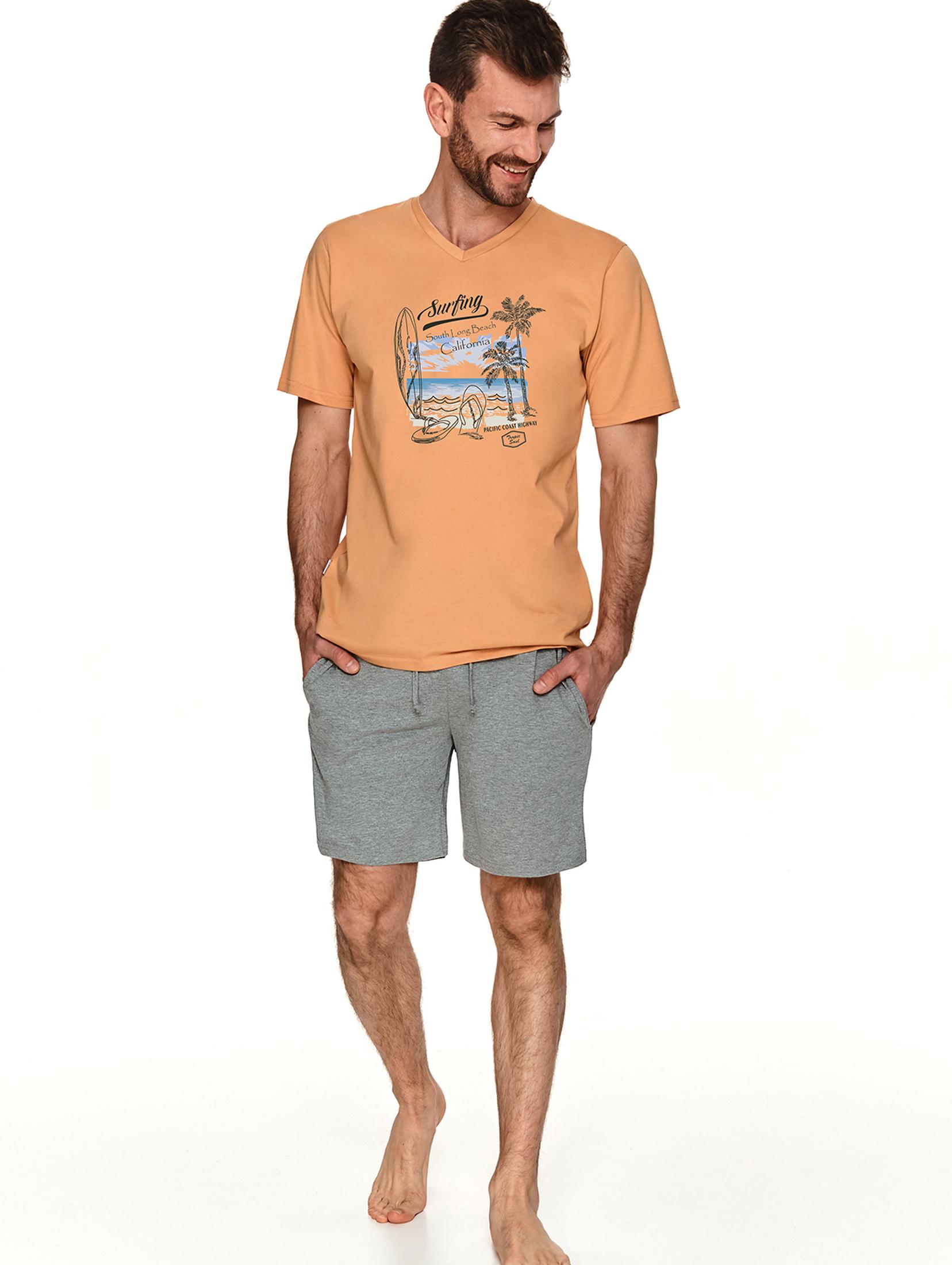Dwuczęściowa piżama - T-shirt z miękkim nadrukiem i krótkie spodnie
