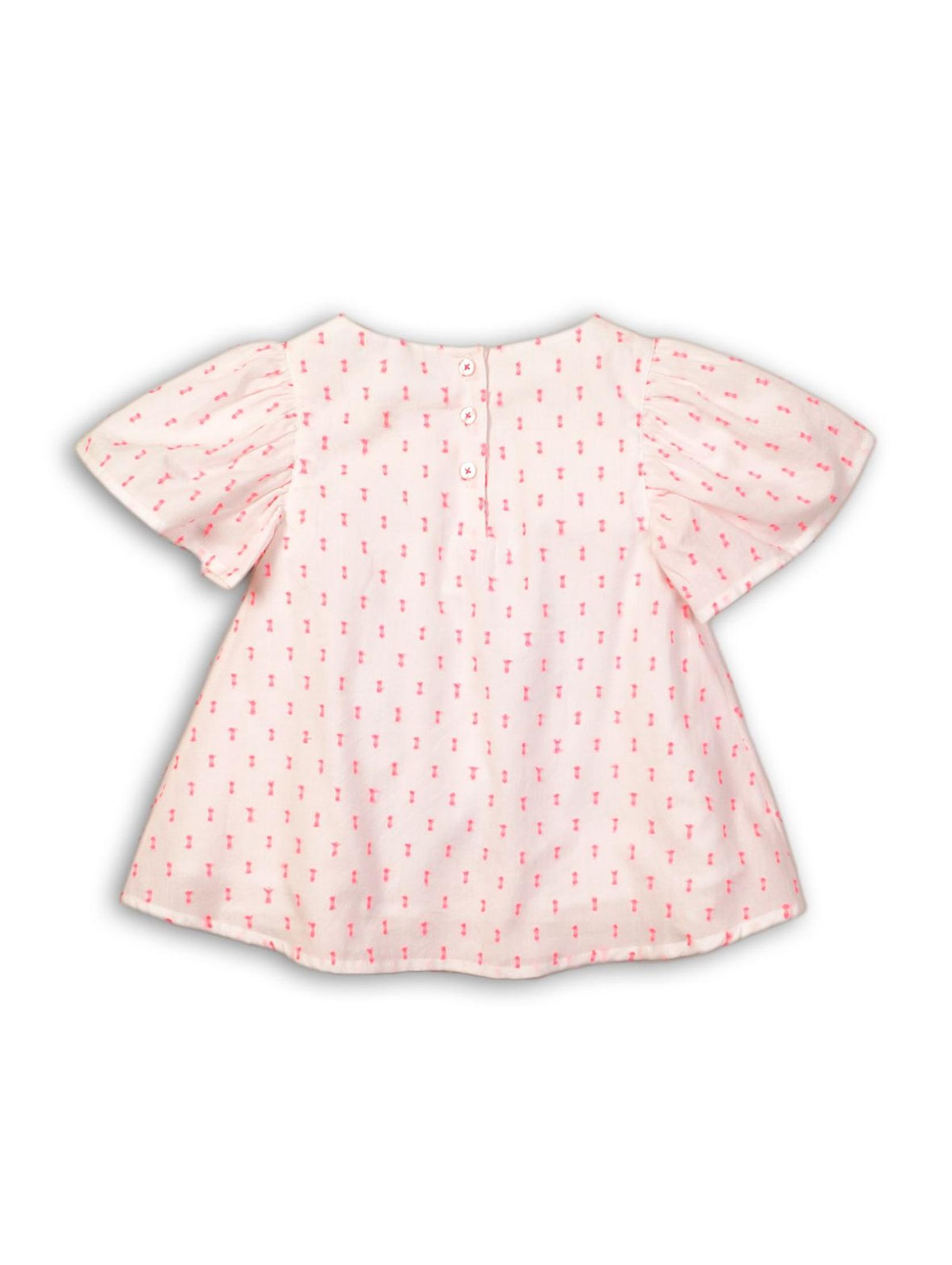 Biało-różowa bluzka dziewczęca