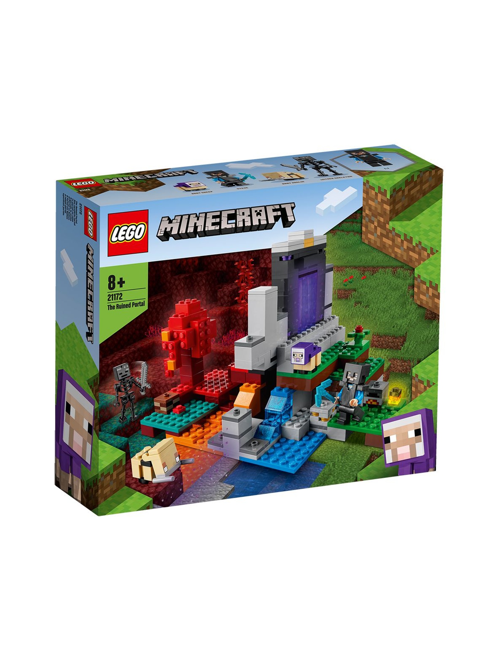 LEGO® Minecraft Zniszczony portal 21172- 316 elementów, wiek 8lat
