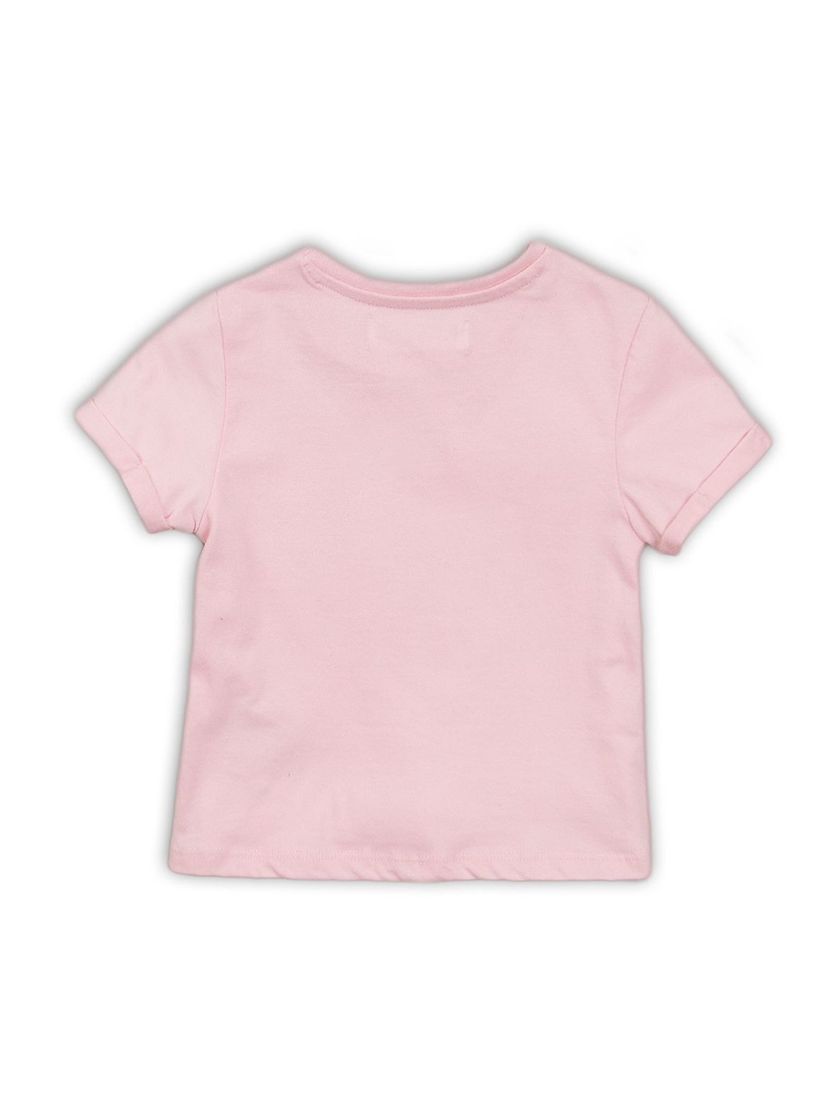 T-shirt dziewczęcy różowy z nadrukami