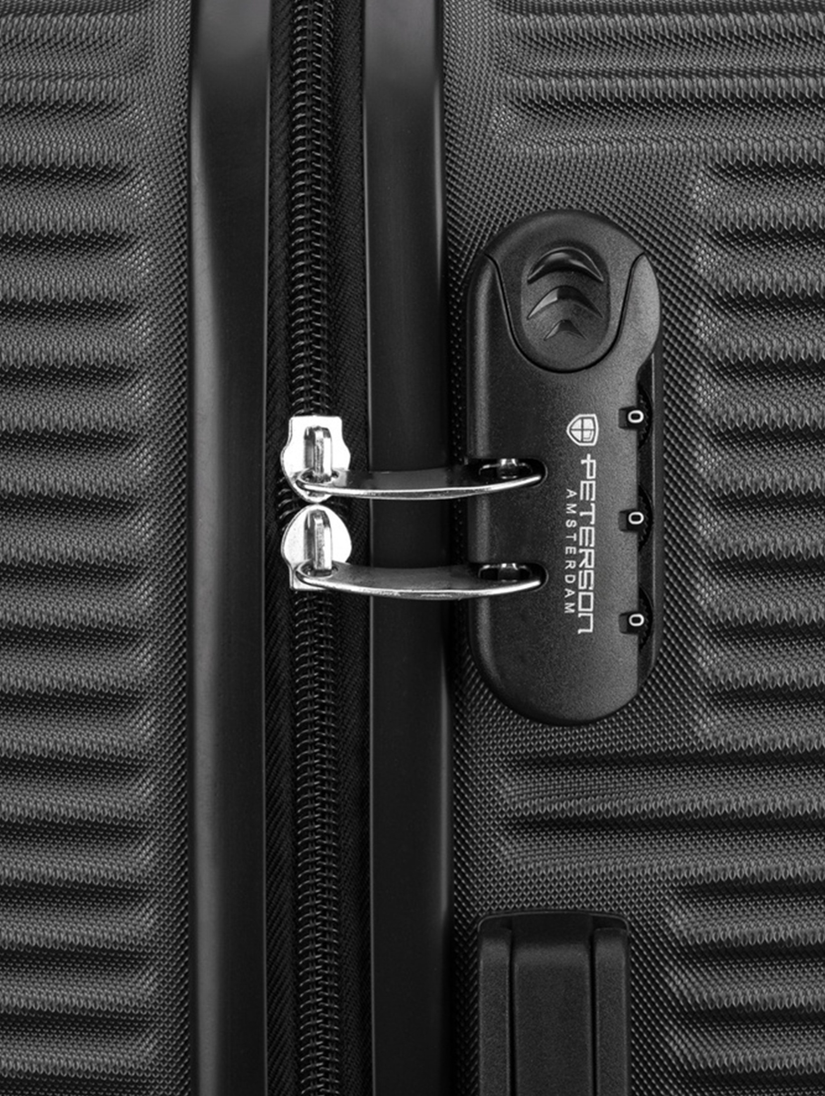 Mała walizka kabinowa z tworzywa ABS+ — Peterson szary