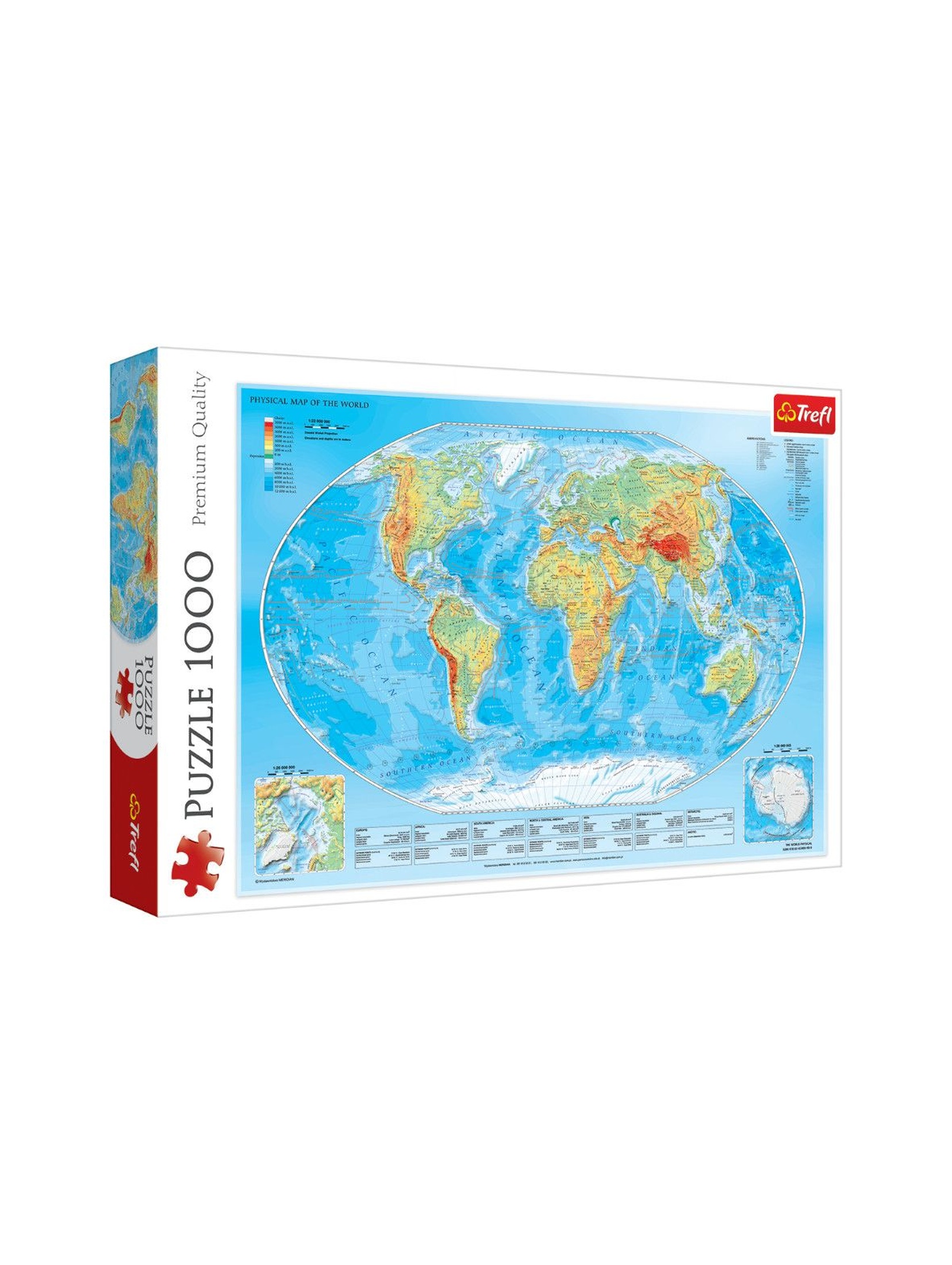 Puzzle 1000 - Mapa fizyczna świata