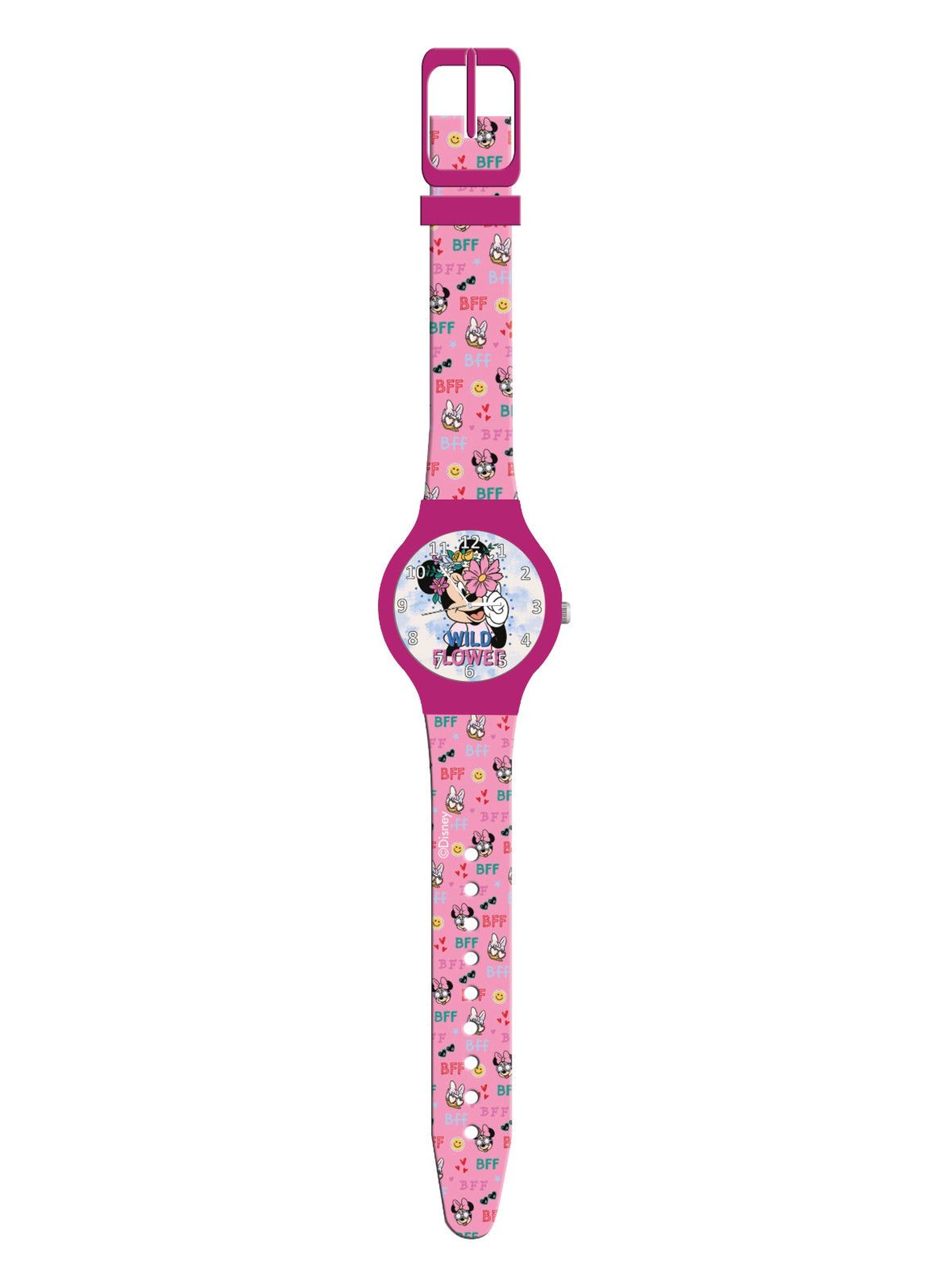 Zegarek analogowy dla dziewczynki-ozdobną puszka Minni