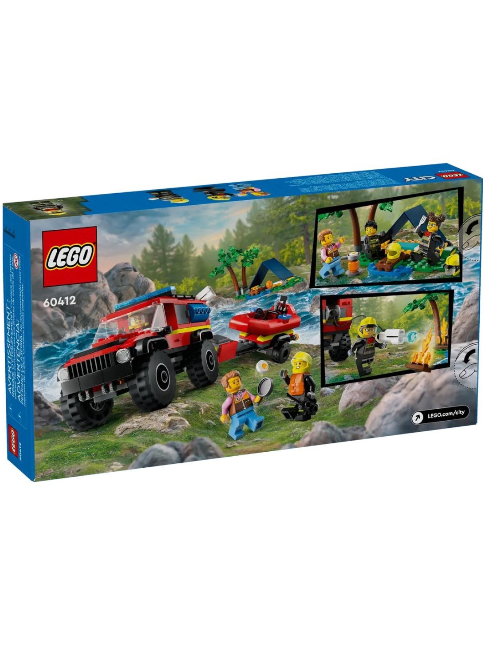 LEGO Klocki City 60412 Terenowy wóz strażacki z łodzią ratunkową