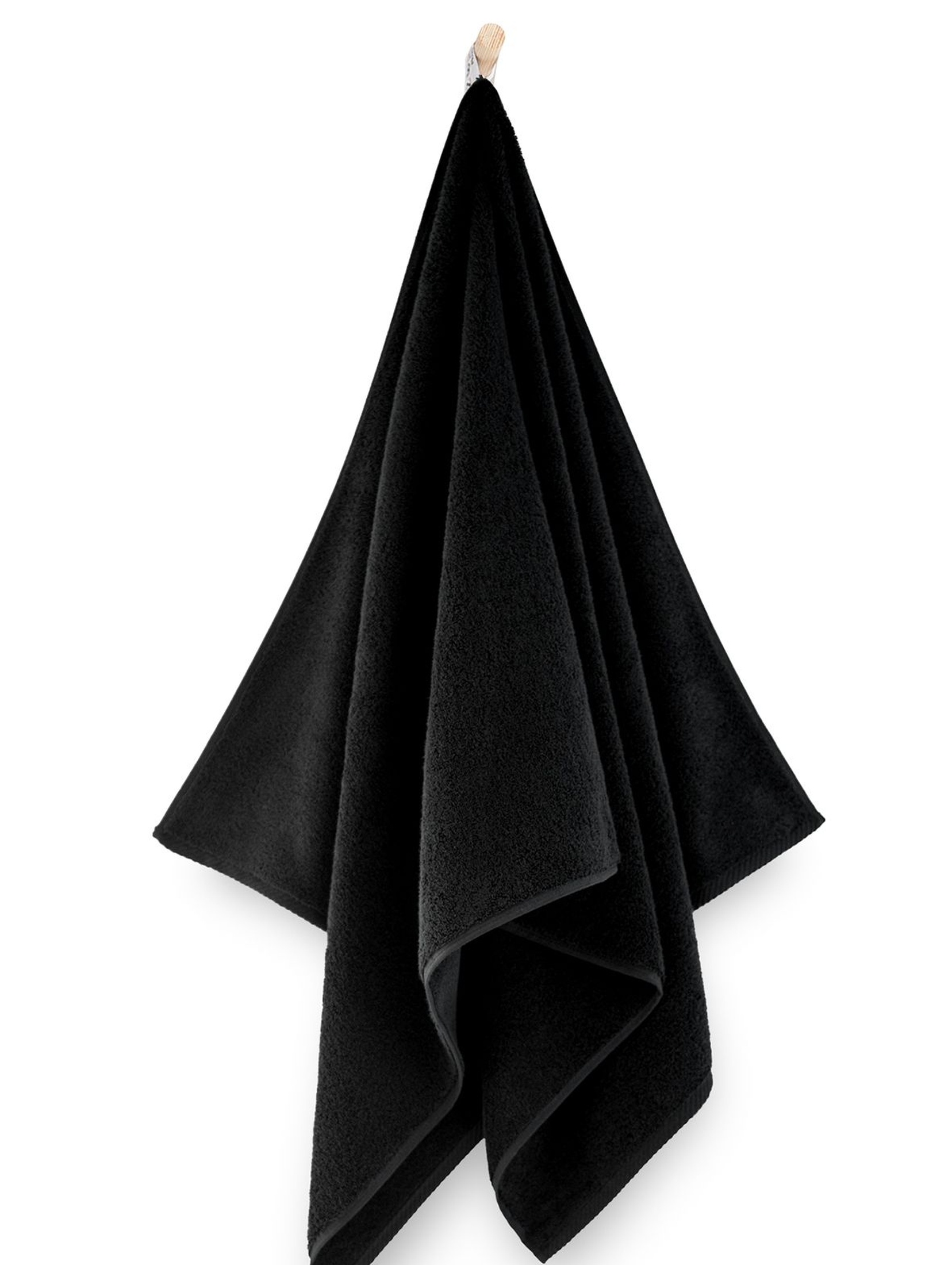 Ręcznik z bawełny egipskiej Kiwi - czarny 50x100cm