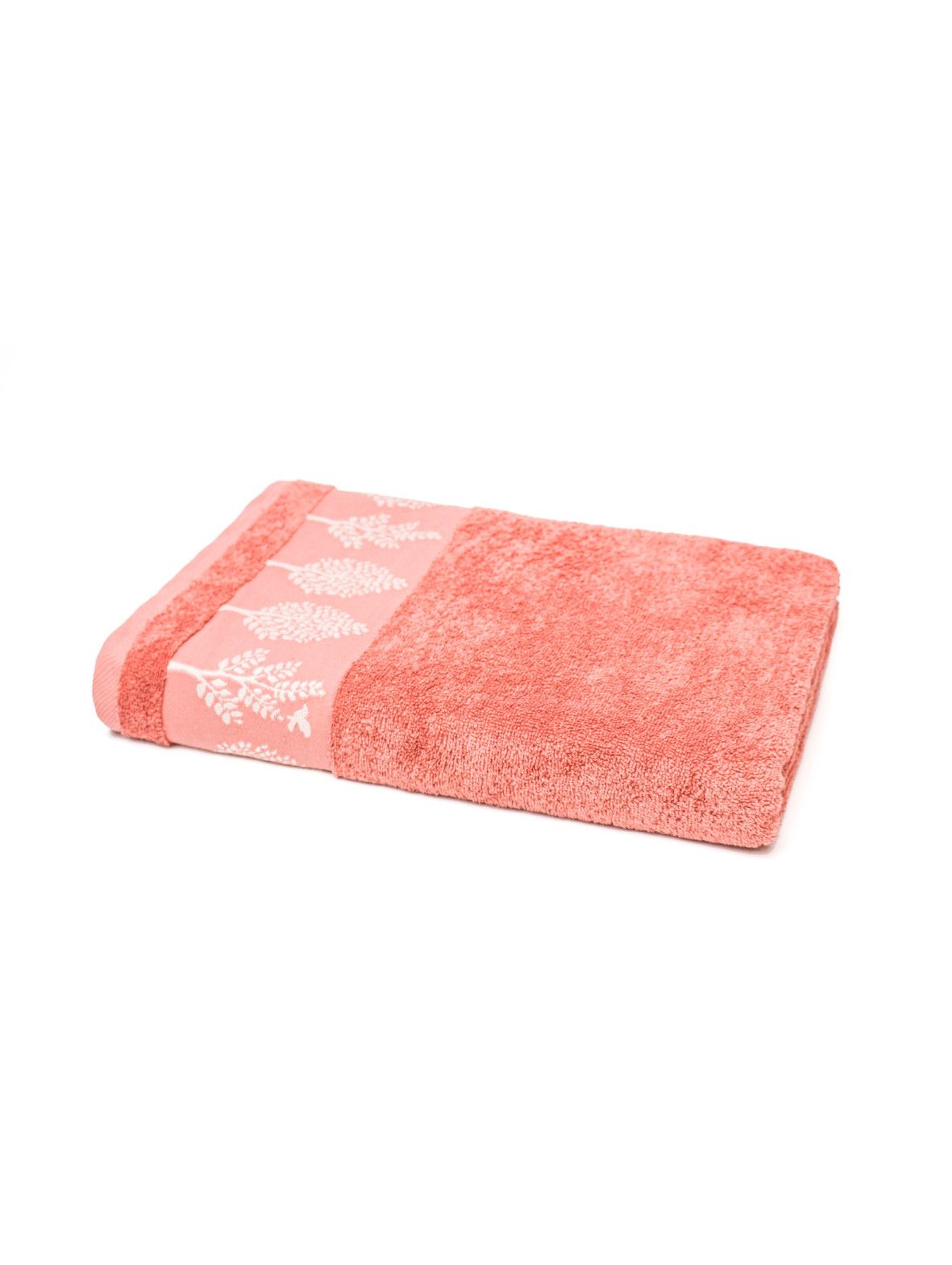 Bawełniany ręcznik w kolorze łososiowym o wymiarach 70x140 cm