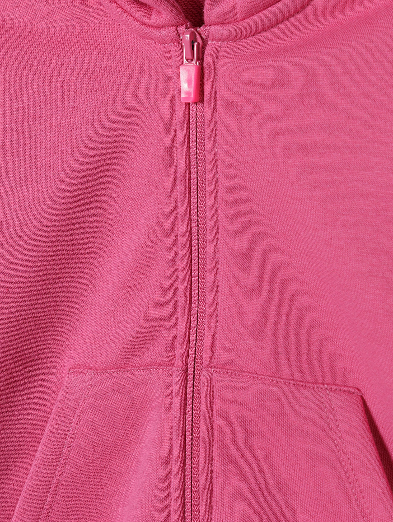 Różowa bluza dresowa rozpinana dla dziewczynki z paskami