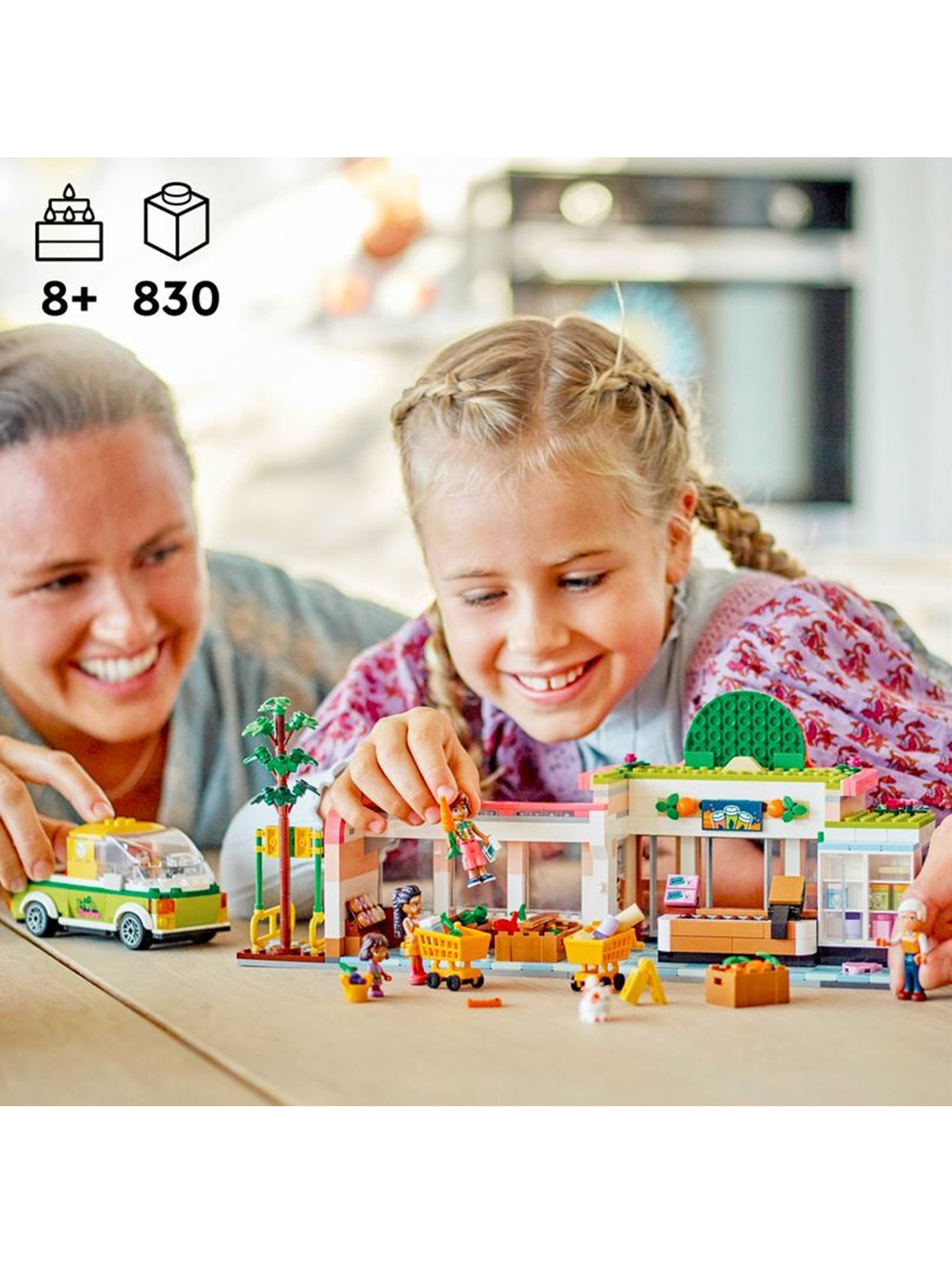 Klocki LEGO Friends 41729 Sklep spożywczy z żywnością ekologiczną - 830 elementów, wiek 8 +