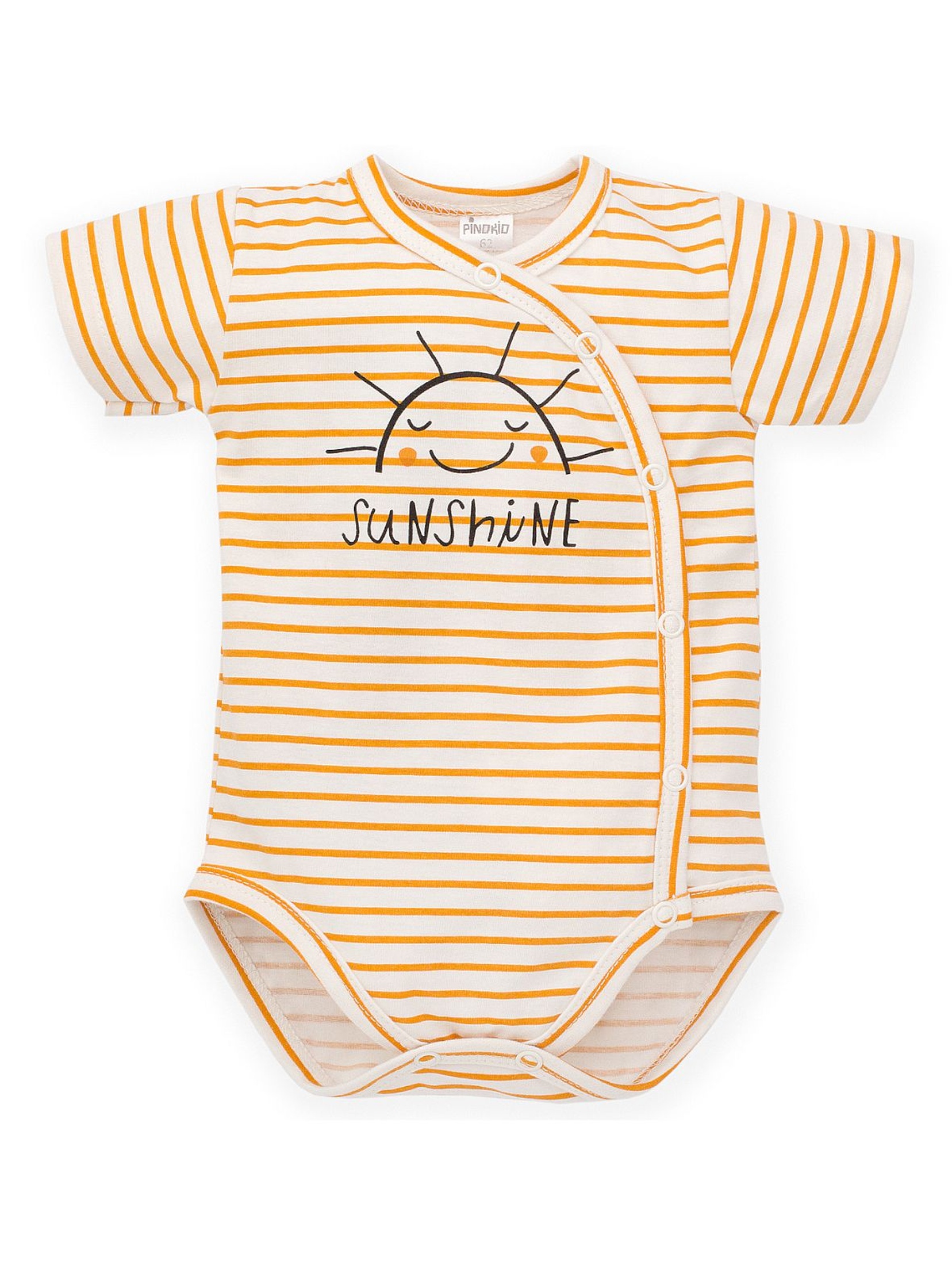 Body niemowlęce w żółte paski - kopertowe zapięcie