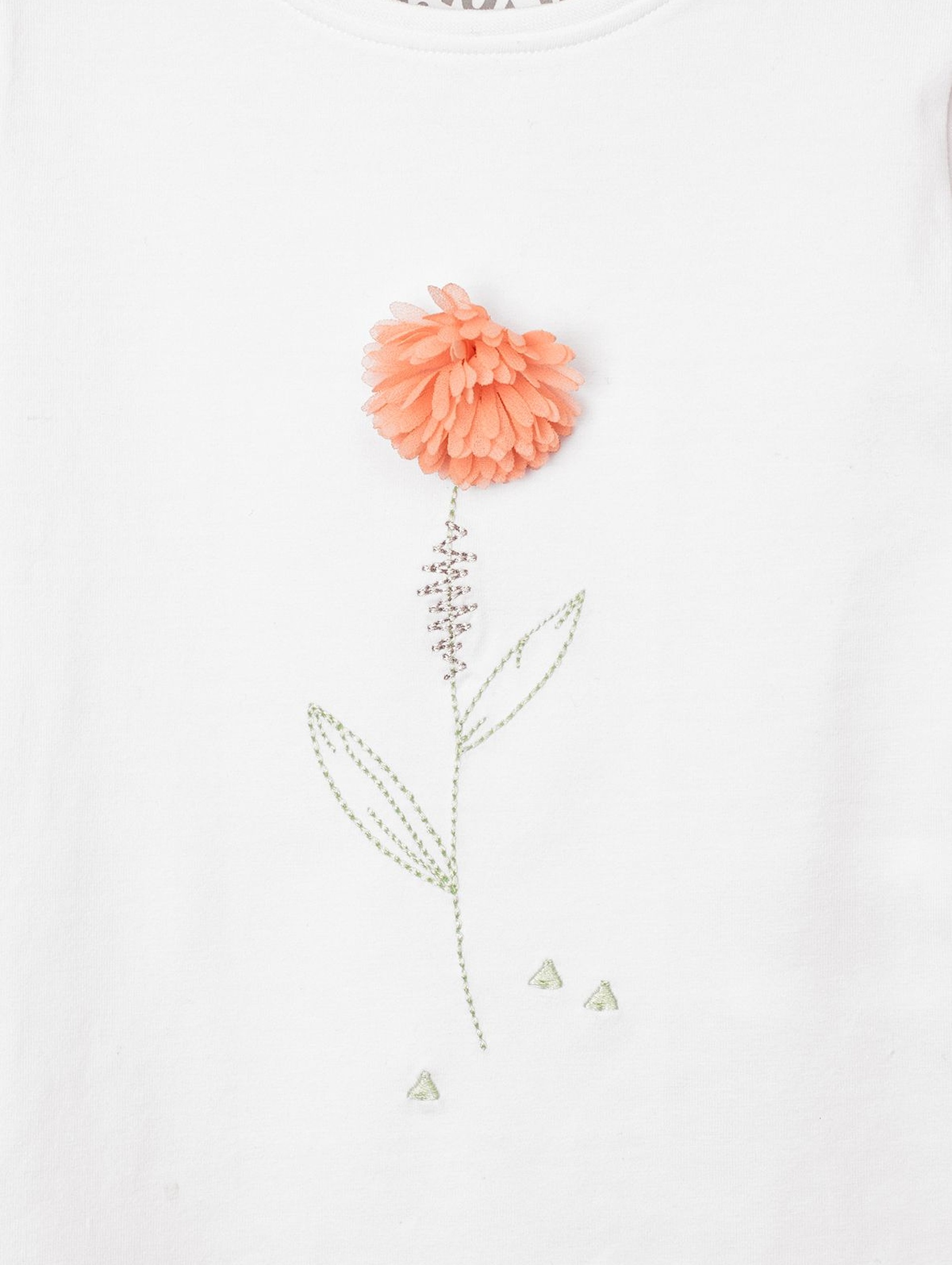 Bluzka niemowlęca biała z kwiatkiem