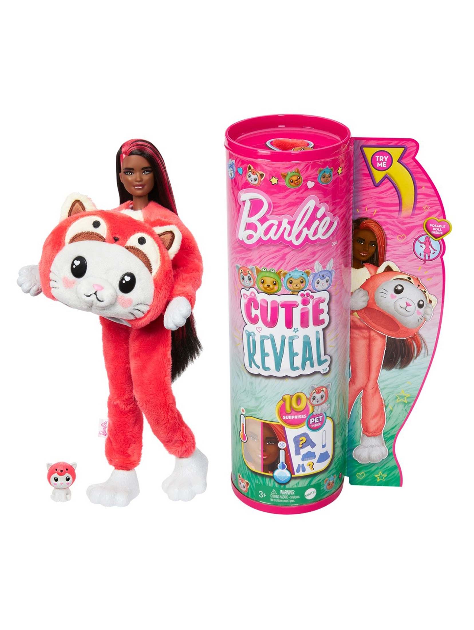 Lalka Barbie Cutie Reveal - Kotek-Panda Czerwona