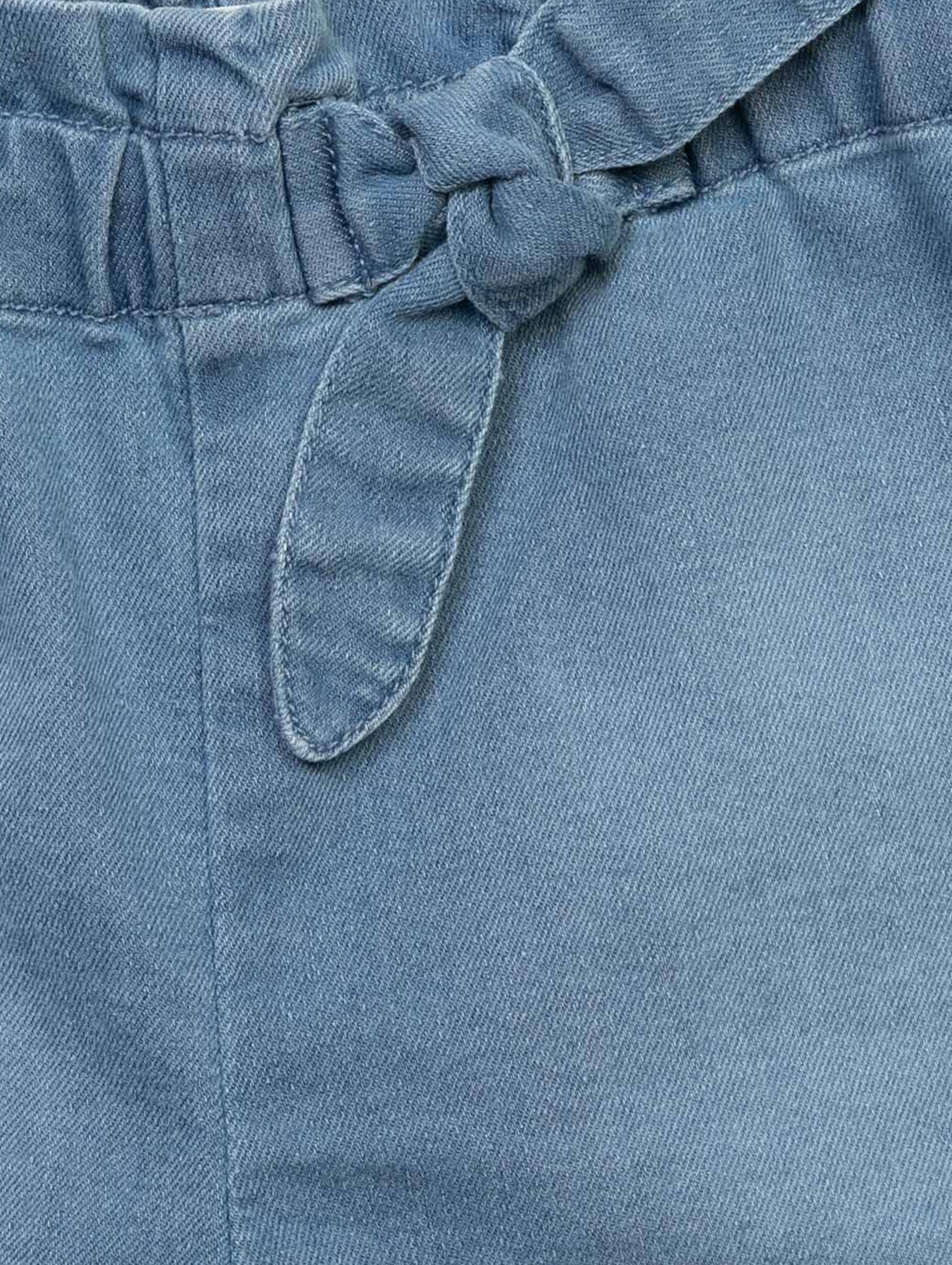 Szorty niemowlęce jeansowe z elastyczną ozdobną talią dla dziewczynki