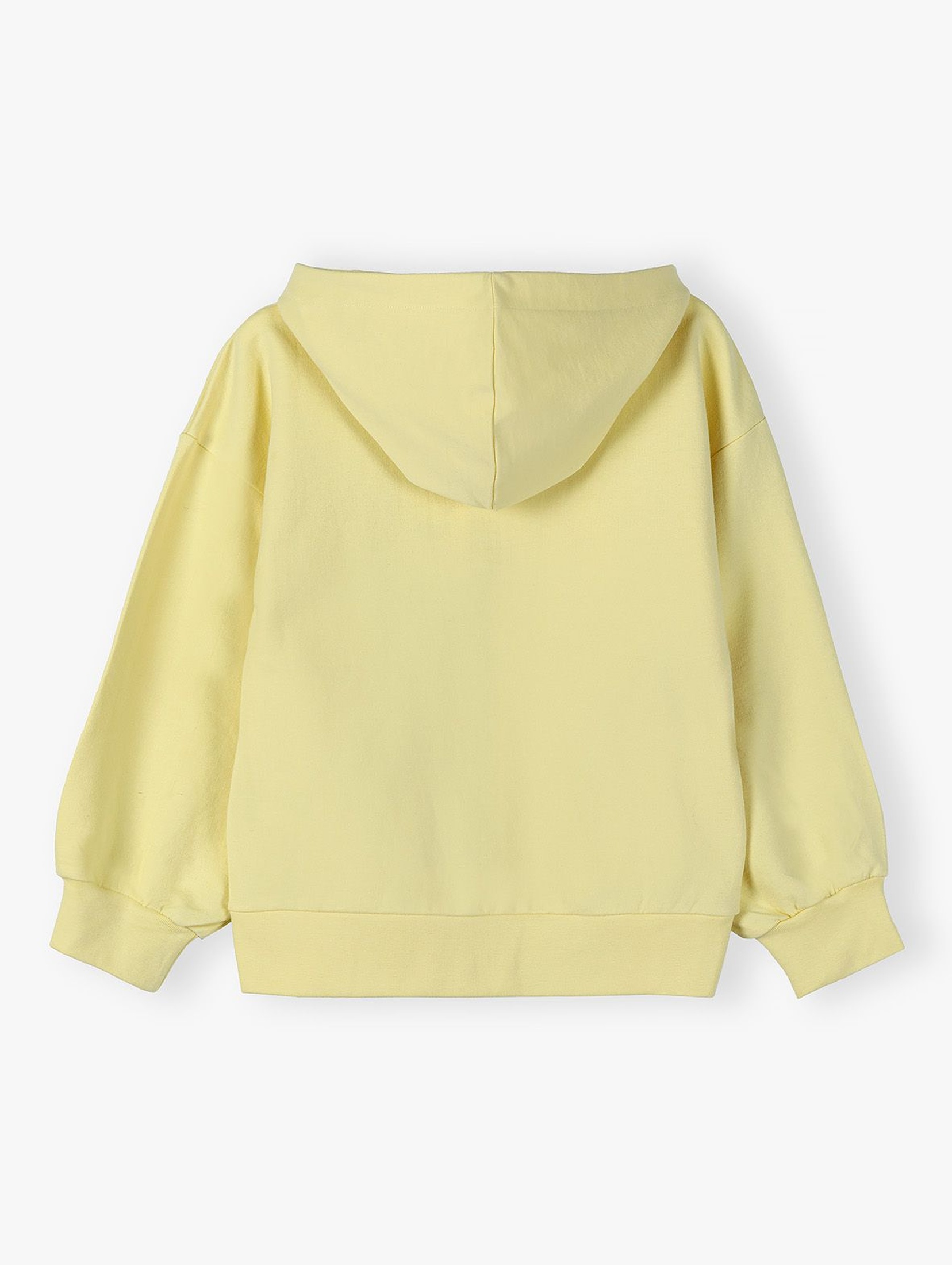 Bawełniana bluza rozpinana z kapturem dla dziewczynki - żółta