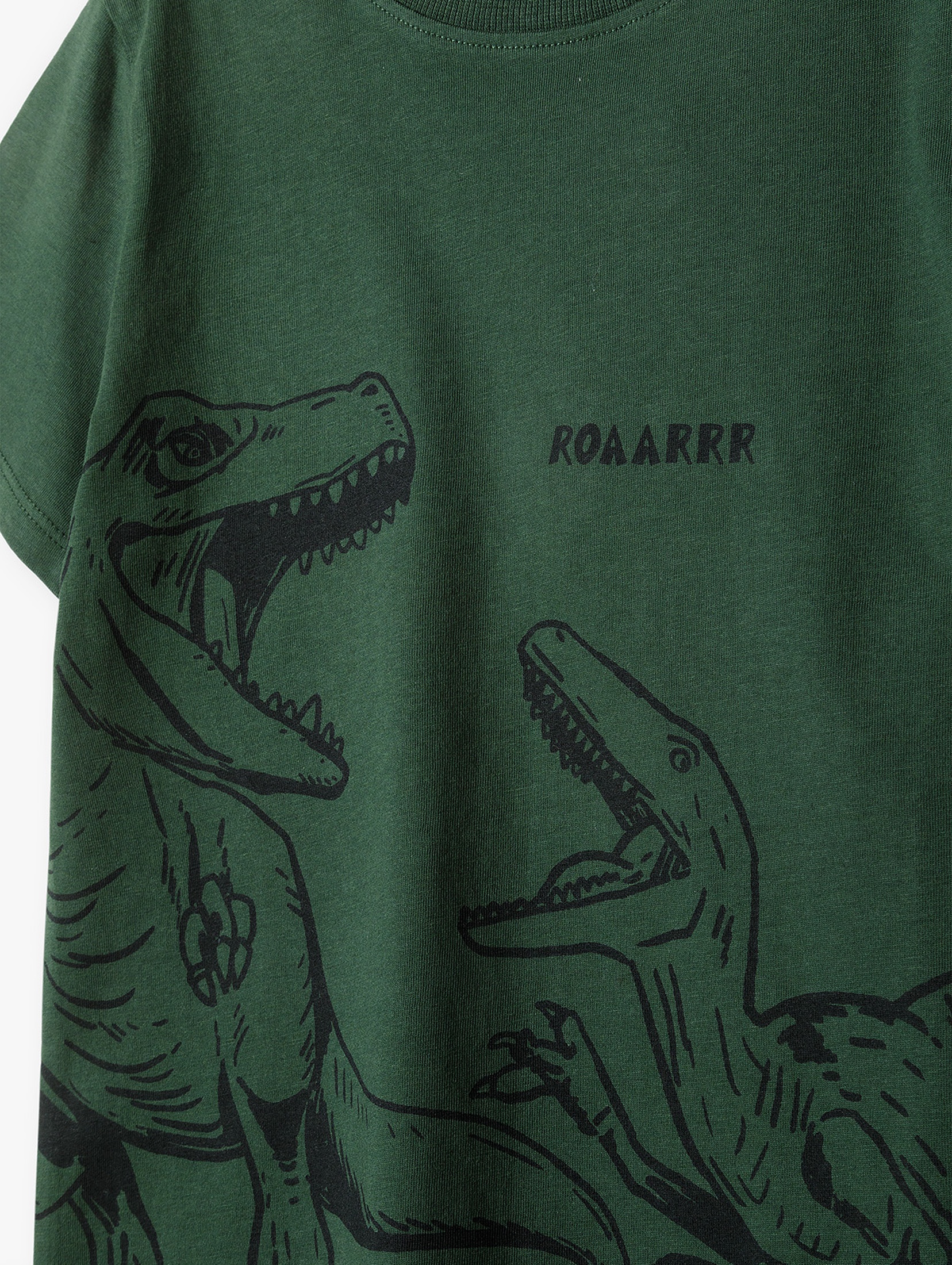 T-shirt dla chłopca z dinozaurami - butelkowa zieleń - 5.10.15.