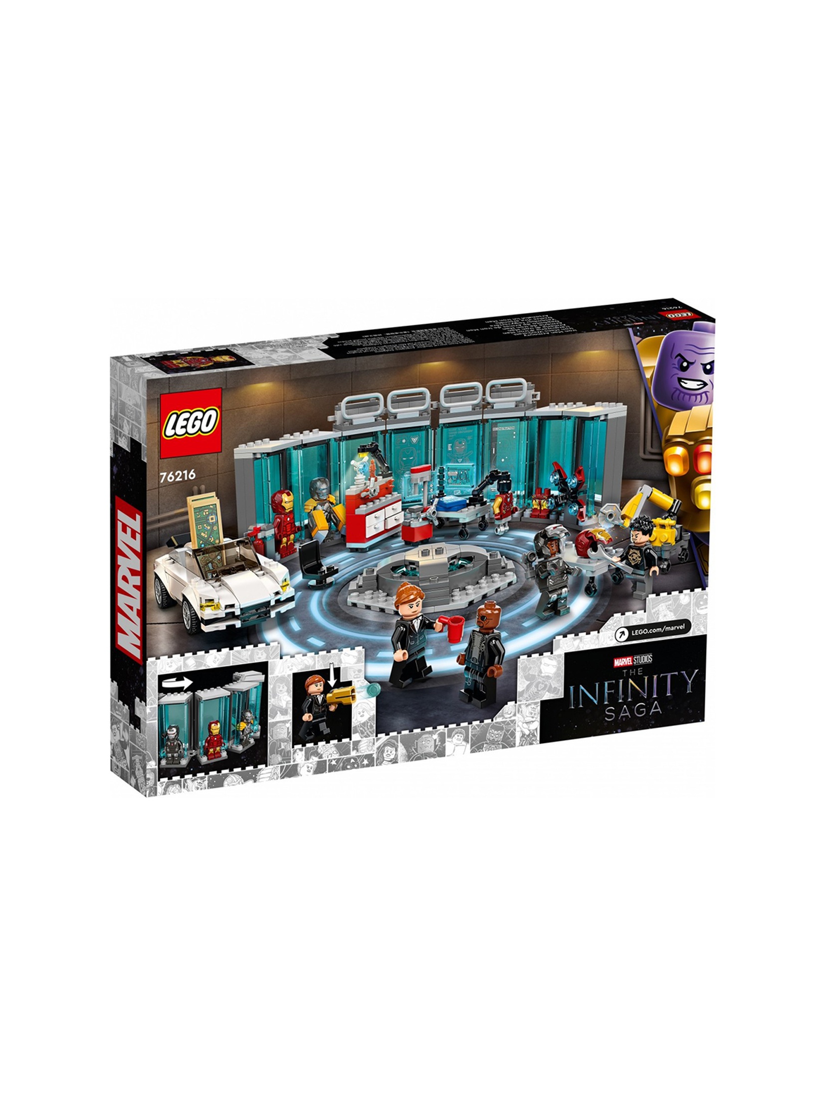 LEGO Super Heroes - Mervel Zbrojownia Iron Mana 76216 - 496 elementów, wiek 7+