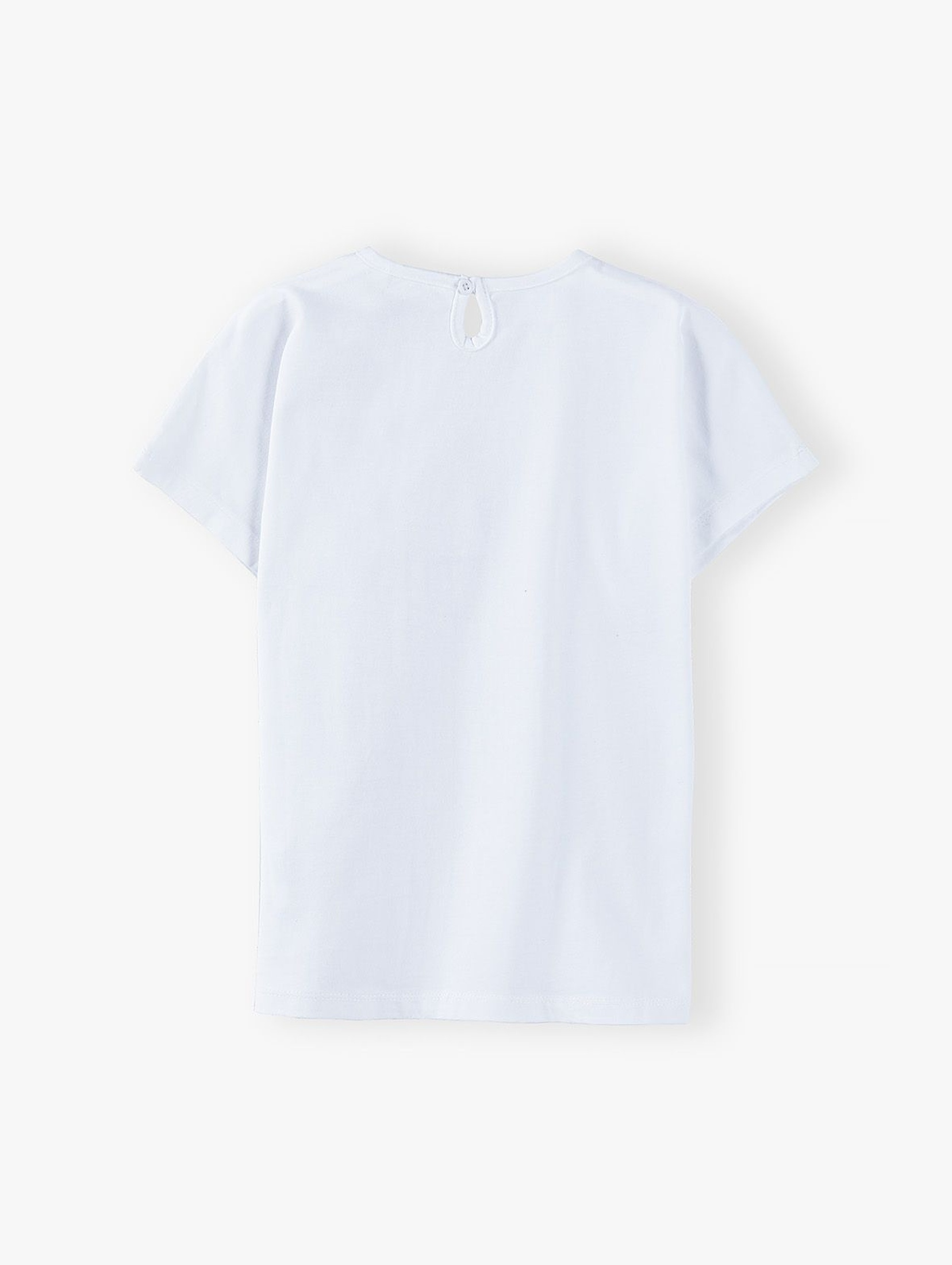 Bawełniany biały t-shirt dziewczęcy