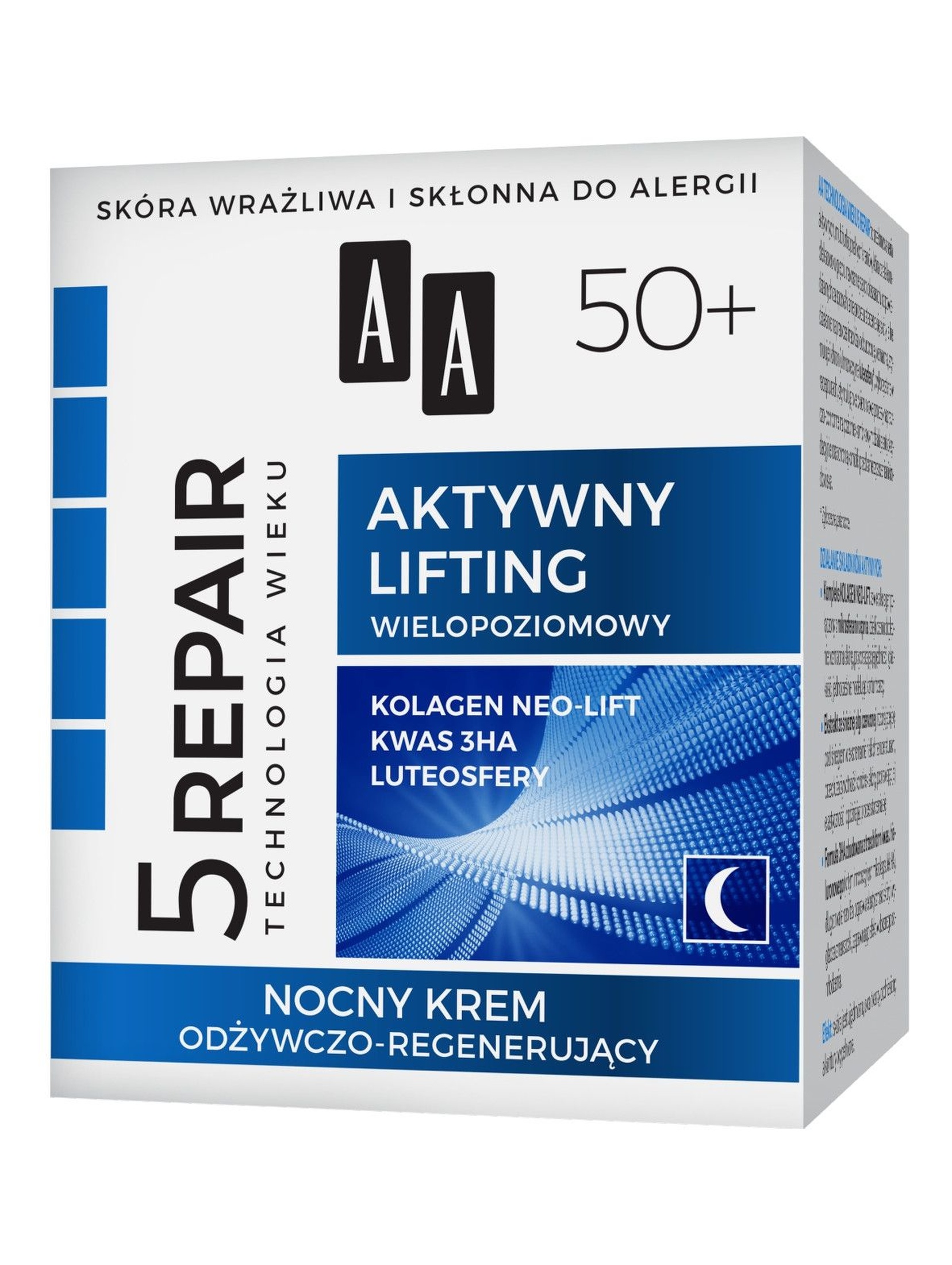AA Technologia Wieku 5Repair 50+ Aktywny lifting nocny krem odżywczo-regenerujący 50 ml