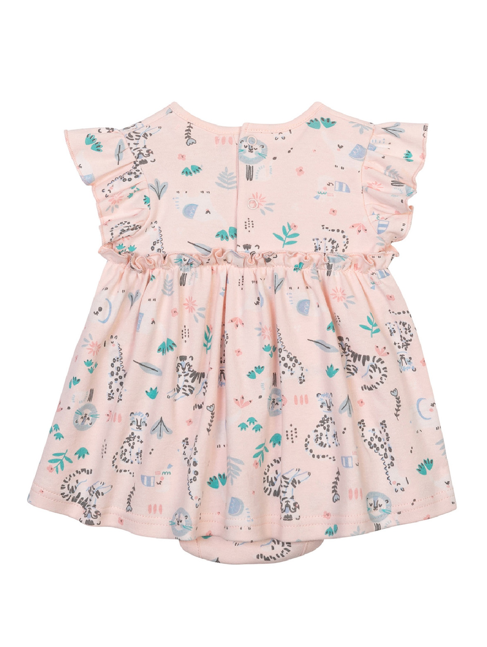 Bawełniane sukienko-body dla niemowlaka różowe