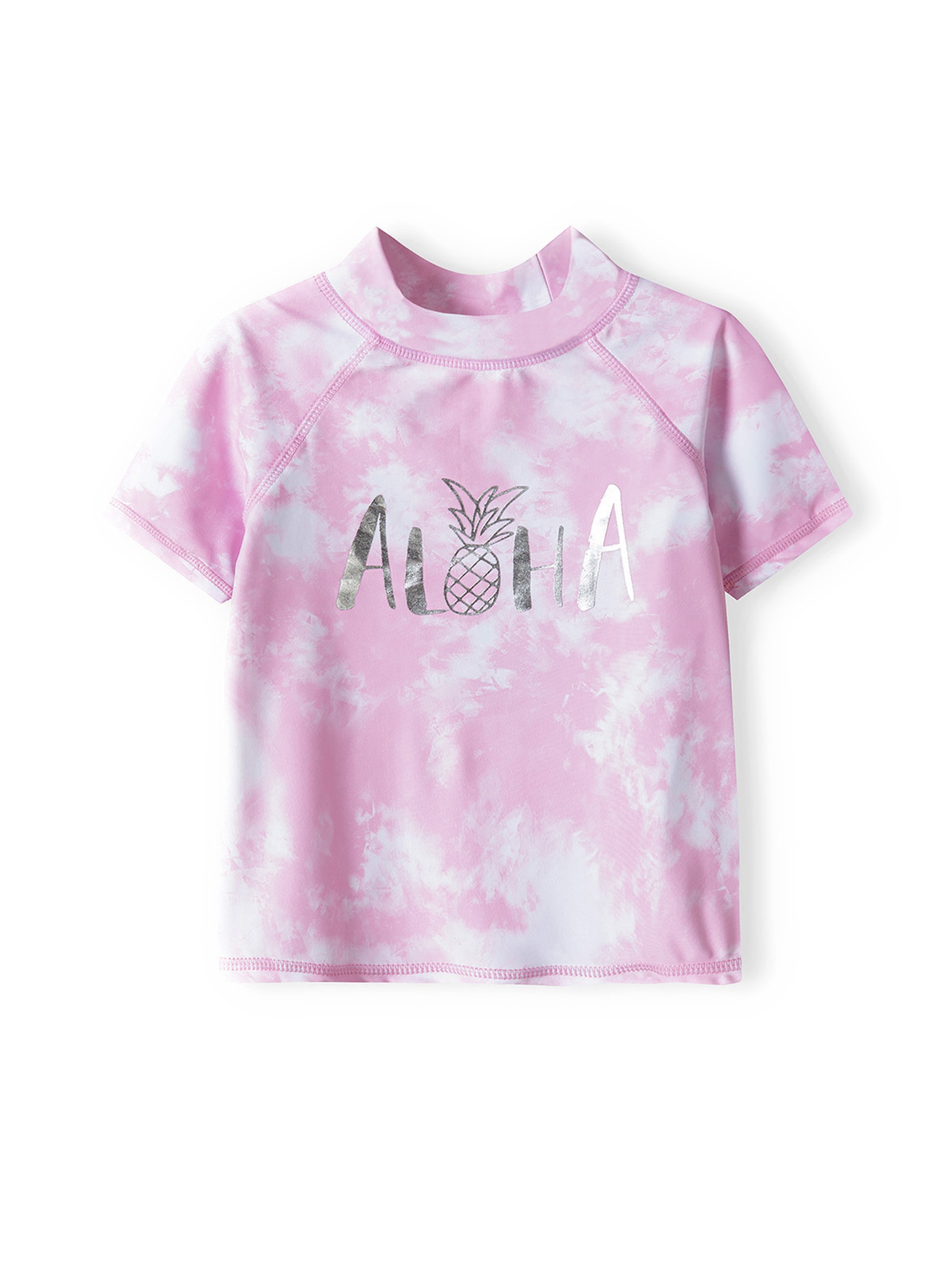 Kąpielowy komplet- koszulka i majtki z filtrem UV z napisem "Aloha" dla dziewczynki