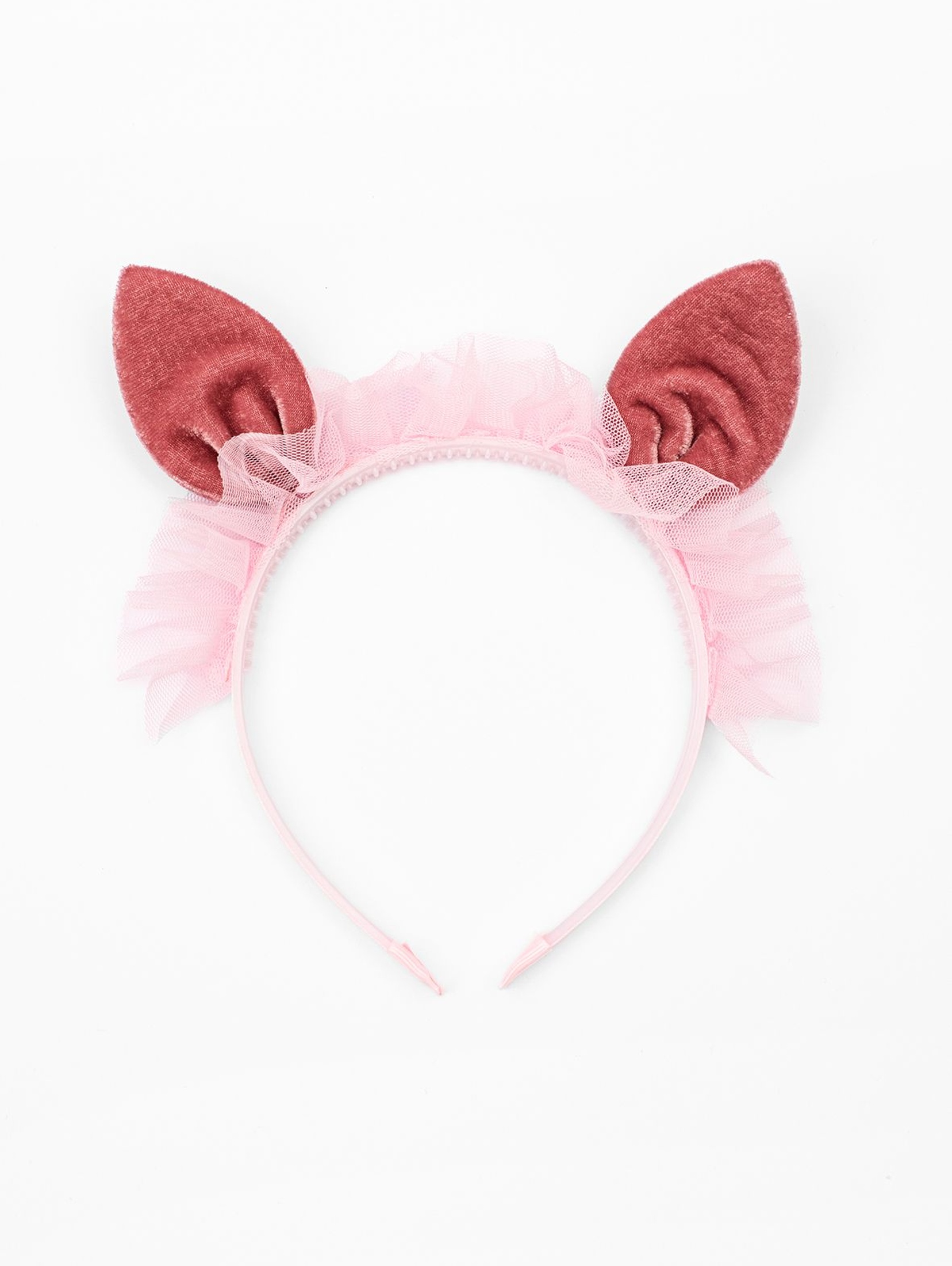 Opaska do włosów różowa z uszami
