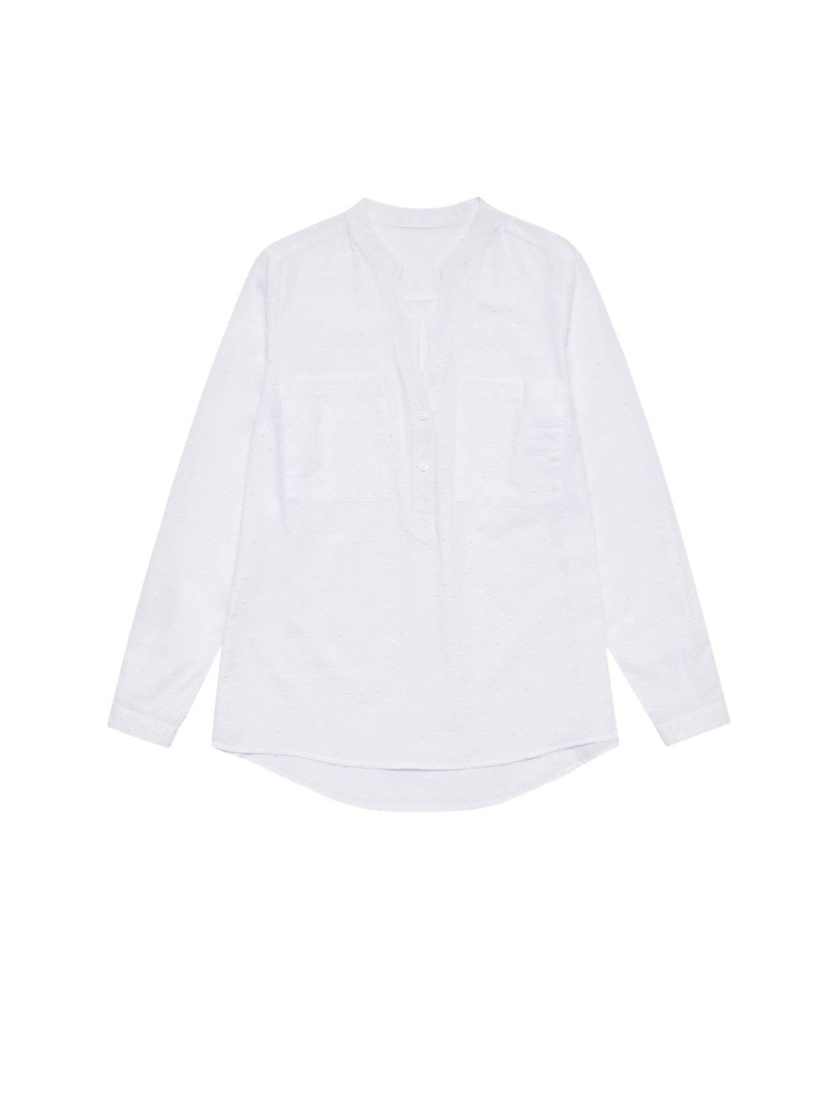 Biała wiskozowa koszula z rozpinanym dekoltem