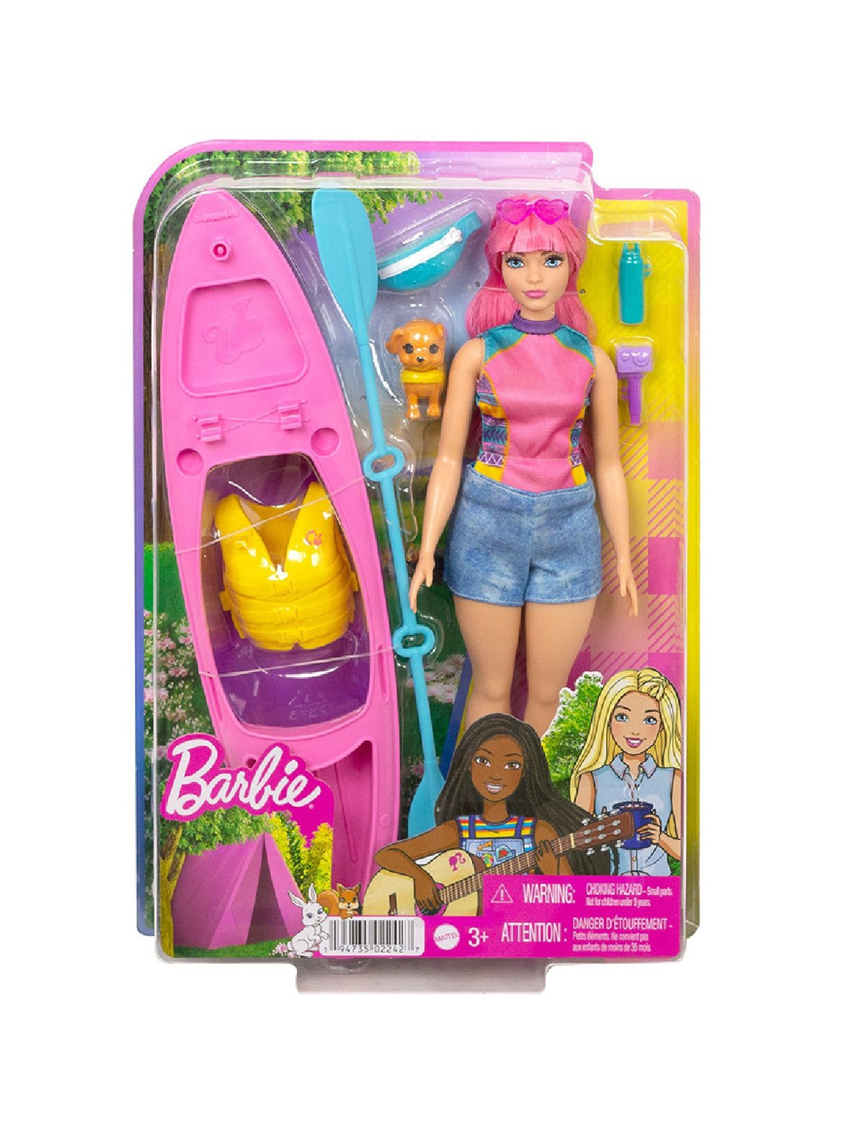 Zestaw- kajak + lalka Barbie Kemping Daisy wiek 3+