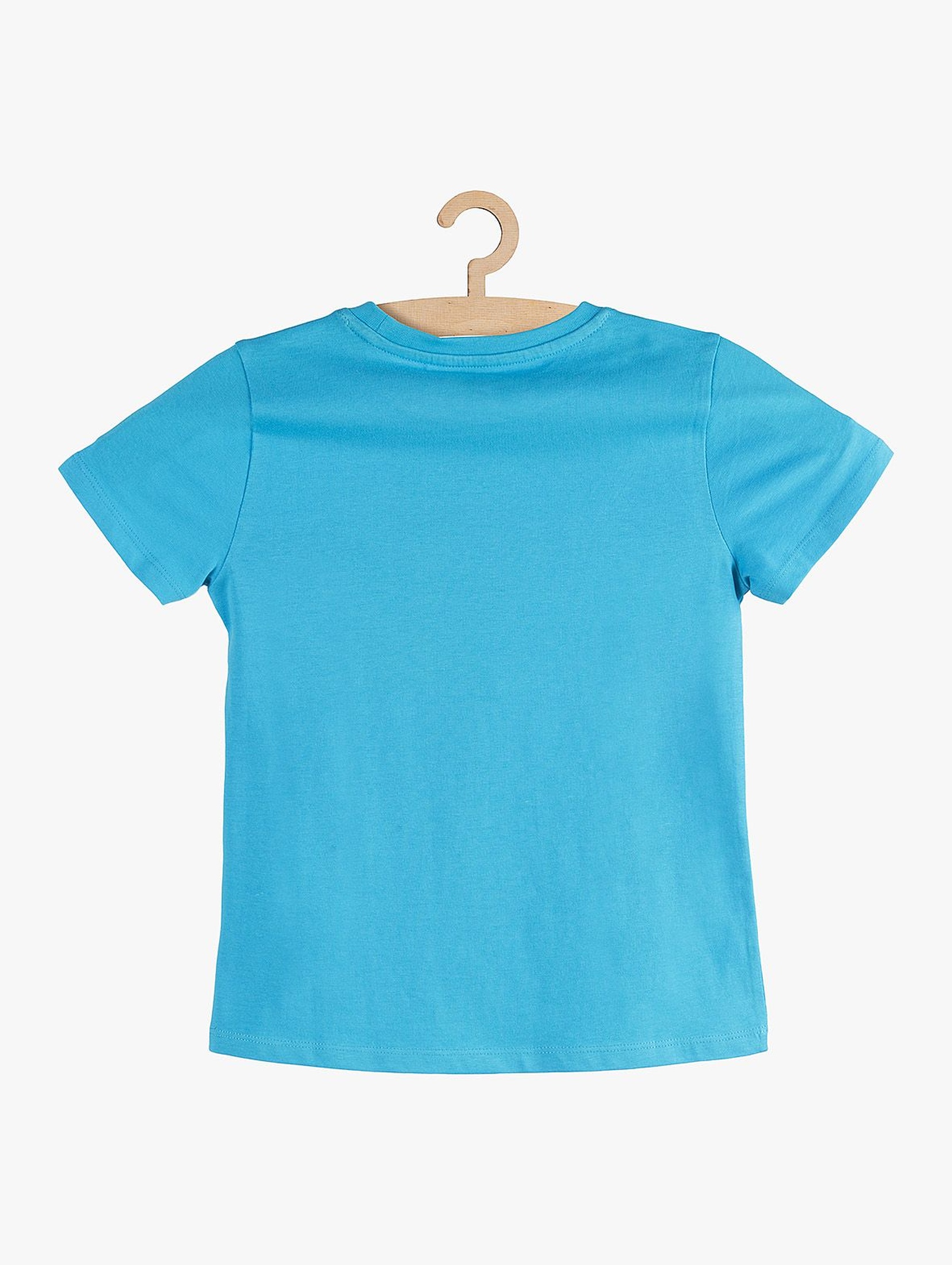 T-shirt chłopięcy niebieski bawełniany