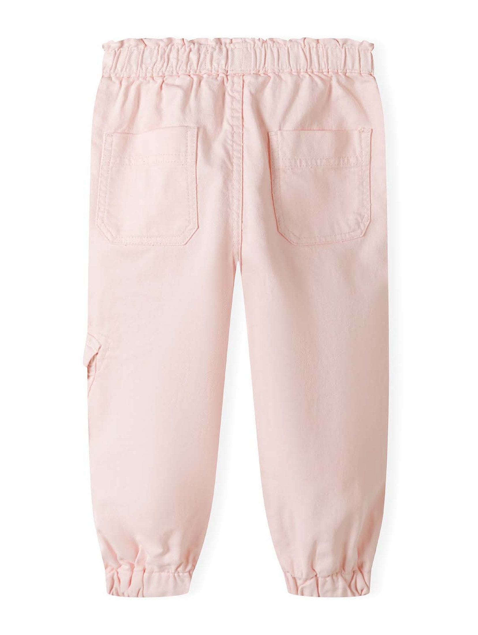 Spodnie bojówki różowe z bawełny dla małej dziewczynki
