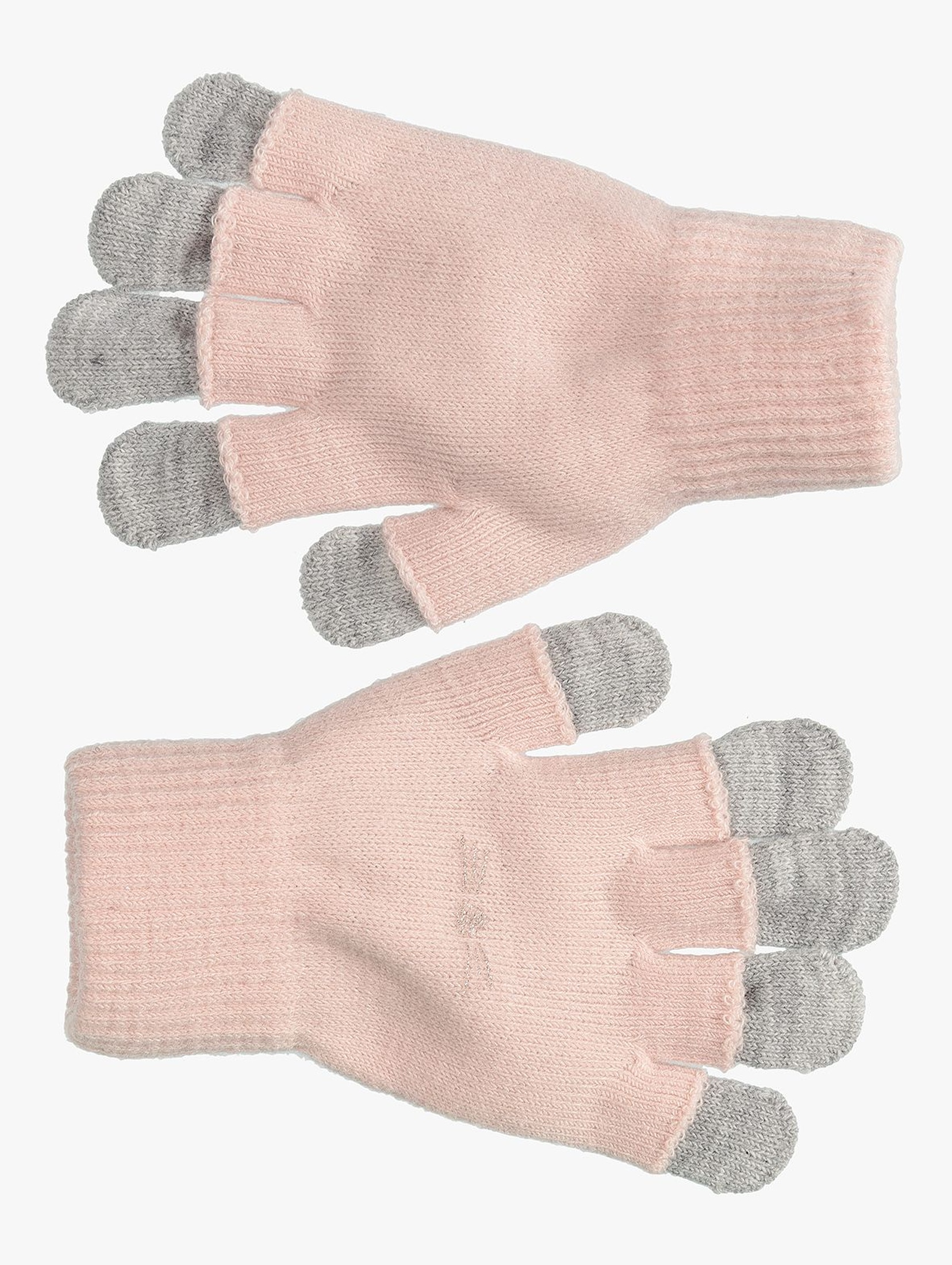 Różowo- szare rękawiczki dla dziewczynki