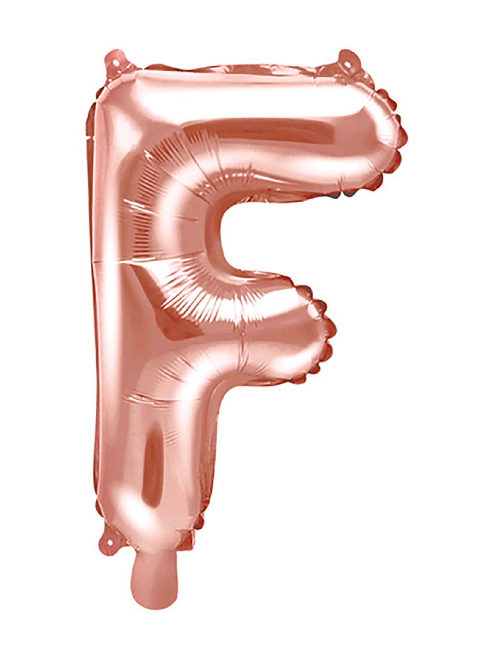 Balon foliowy Litera ''F'', 35cm - różowe złoto