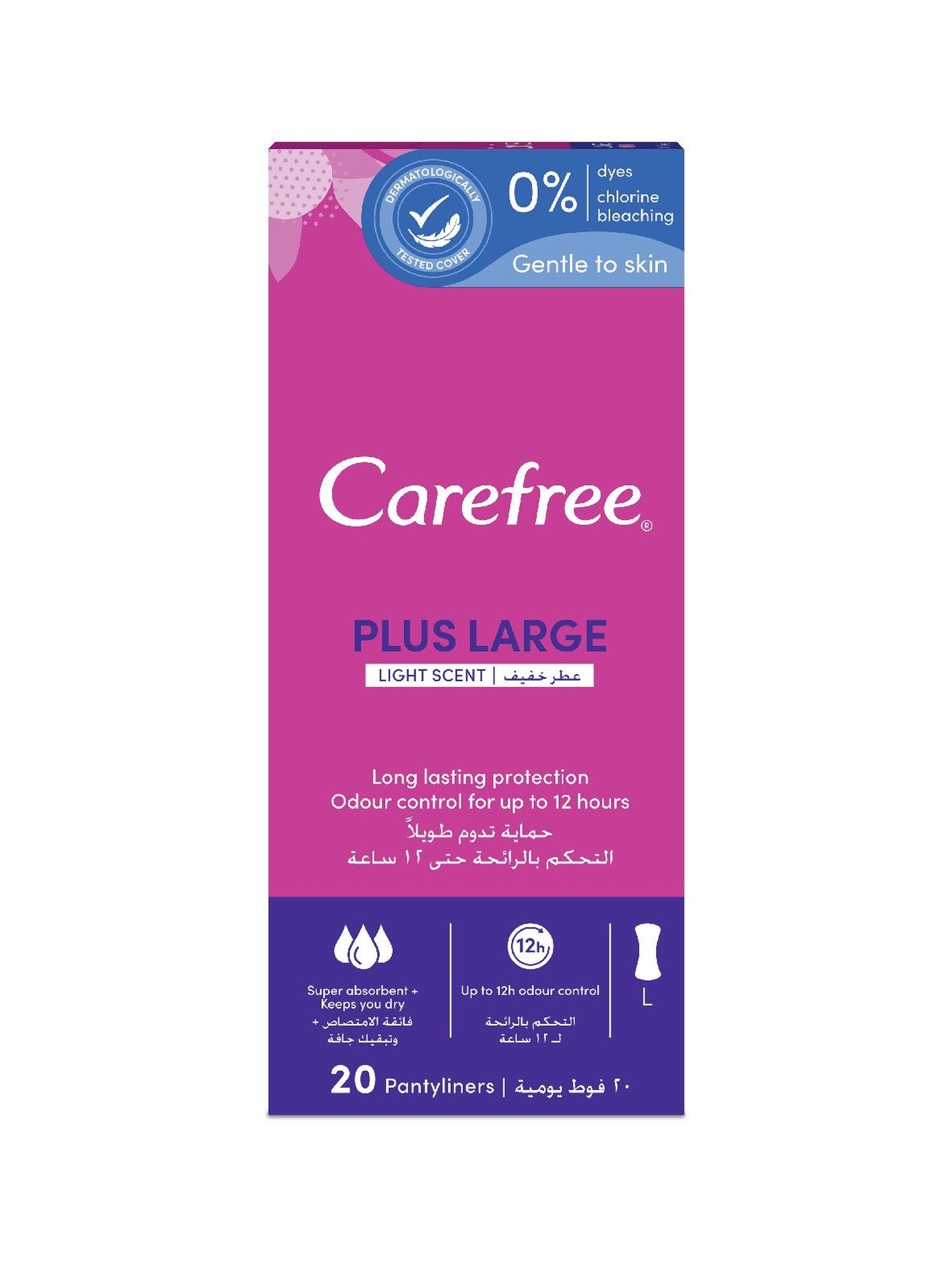 Wkładki higieniczne Carefree Plus Large Light Scent - 20 sztuk