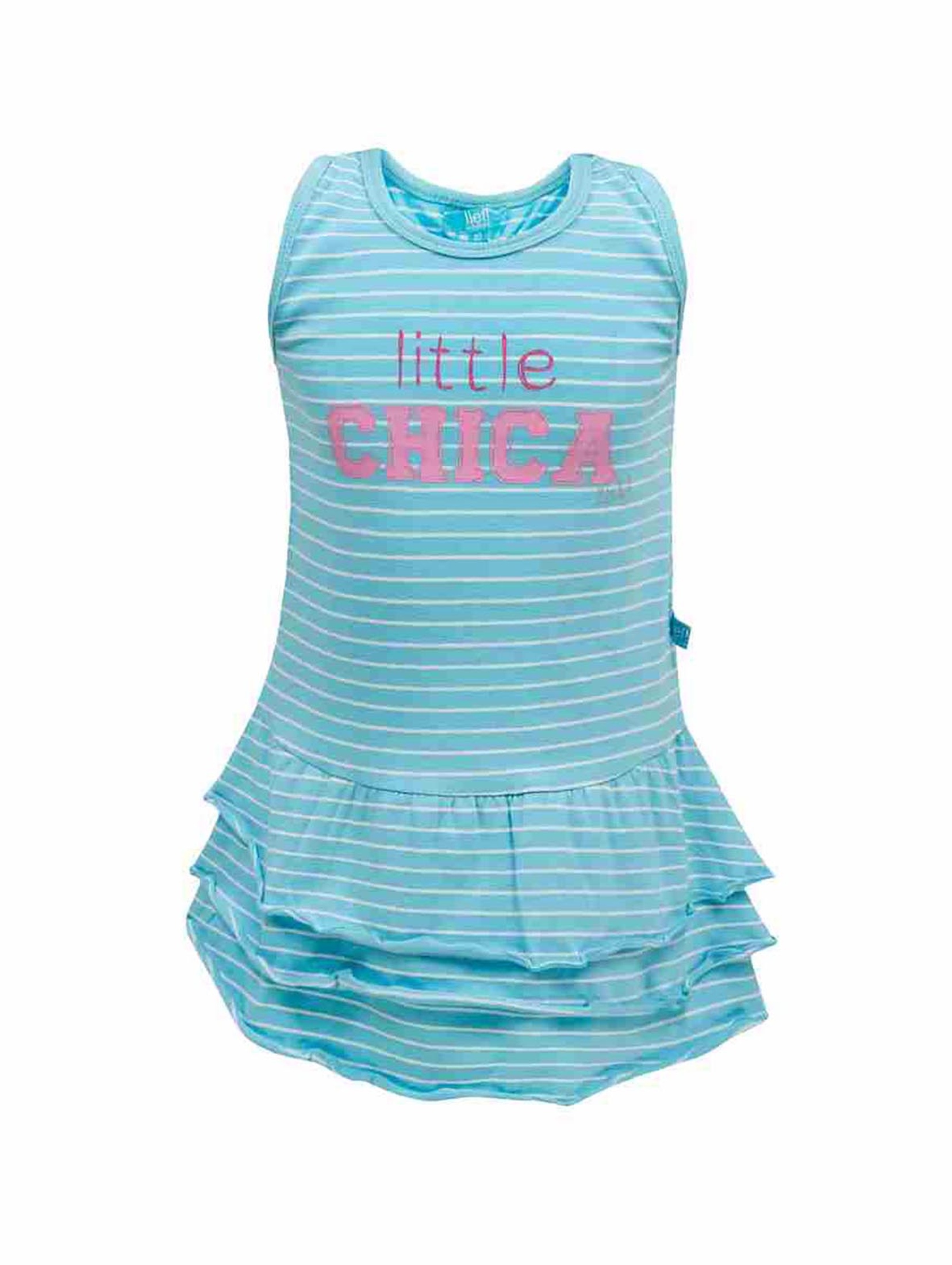 Sukienka dziewczęca na lato - niebiesko-biała - Little Chica - Lief