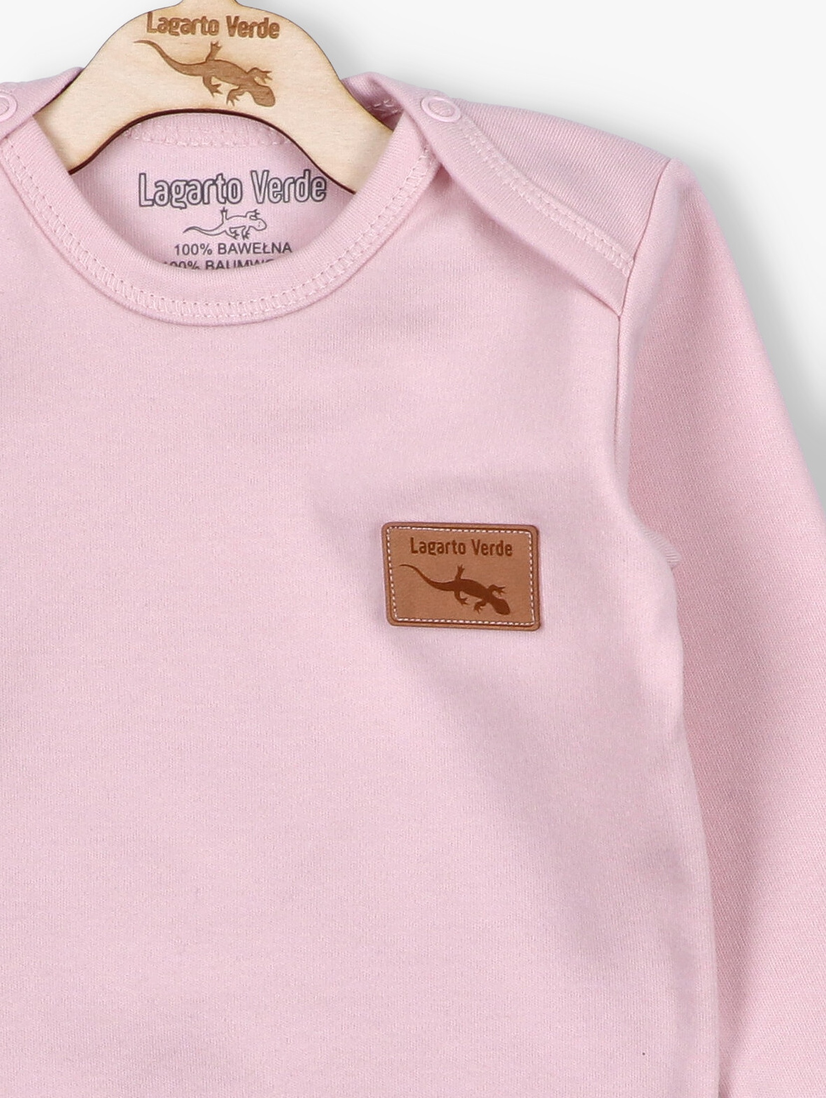 Bawełniane body niemowlęce różowe - Lagarto Verde