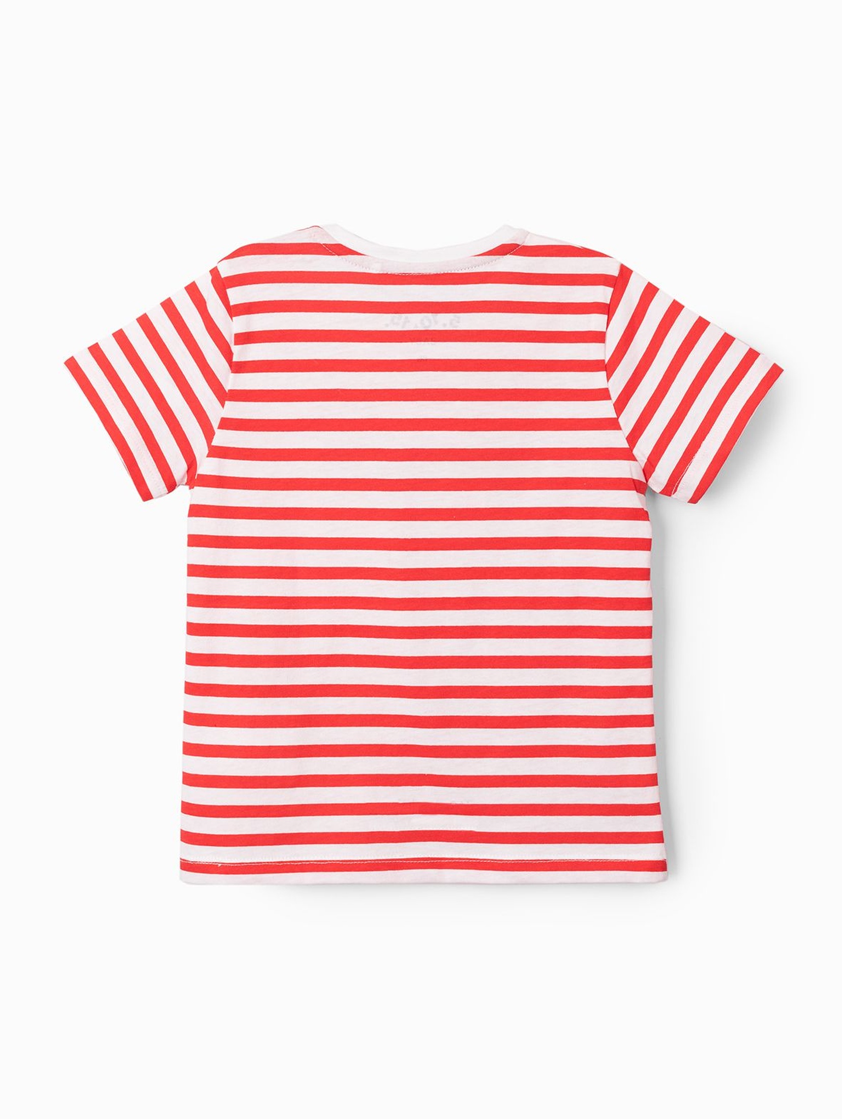 T-shirt niemowlęcy w paski z napisem- Mini kapitan