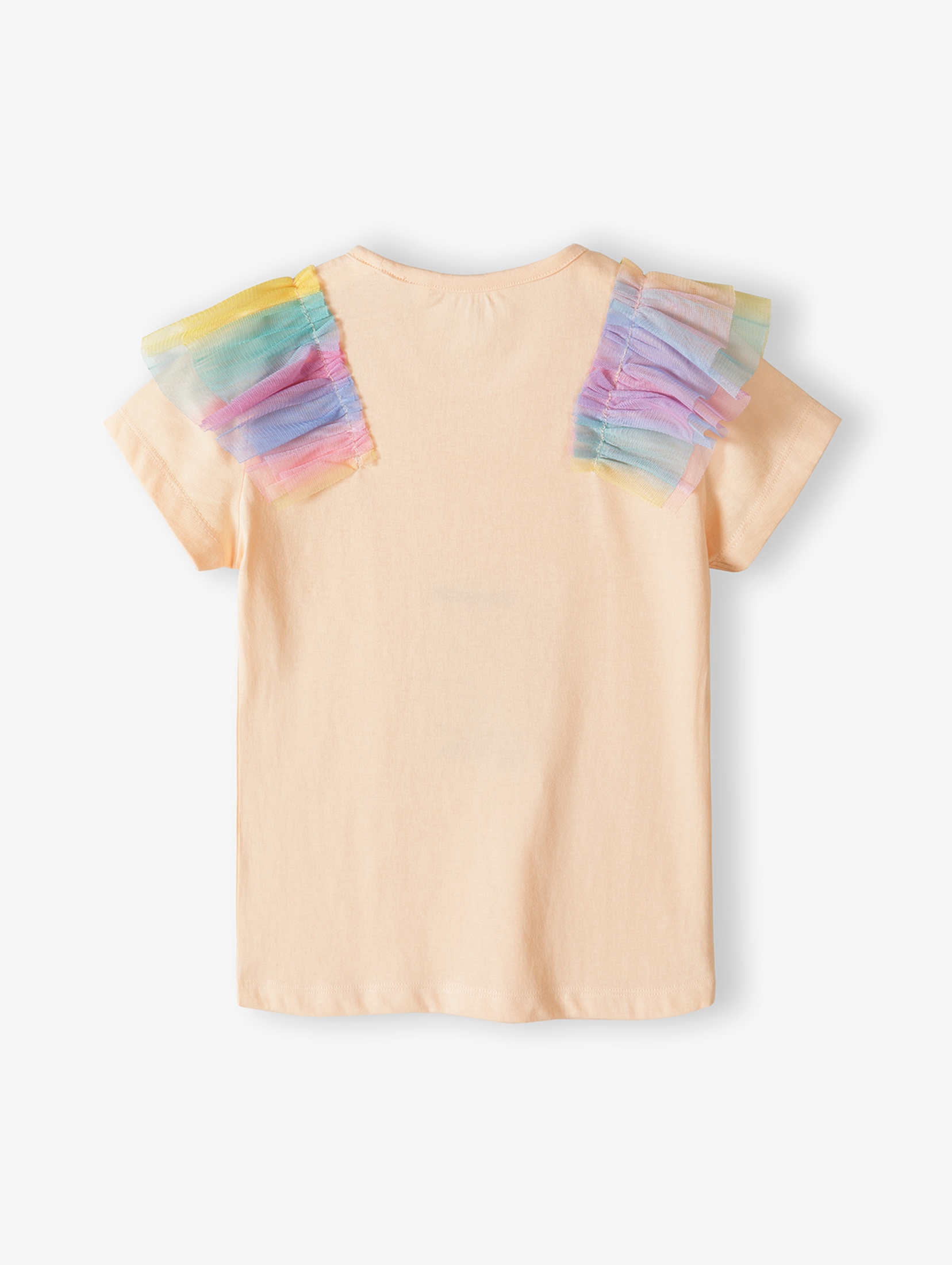 T-shirt dziewczęcy z tiulowymi falbankami - 5.10.15.