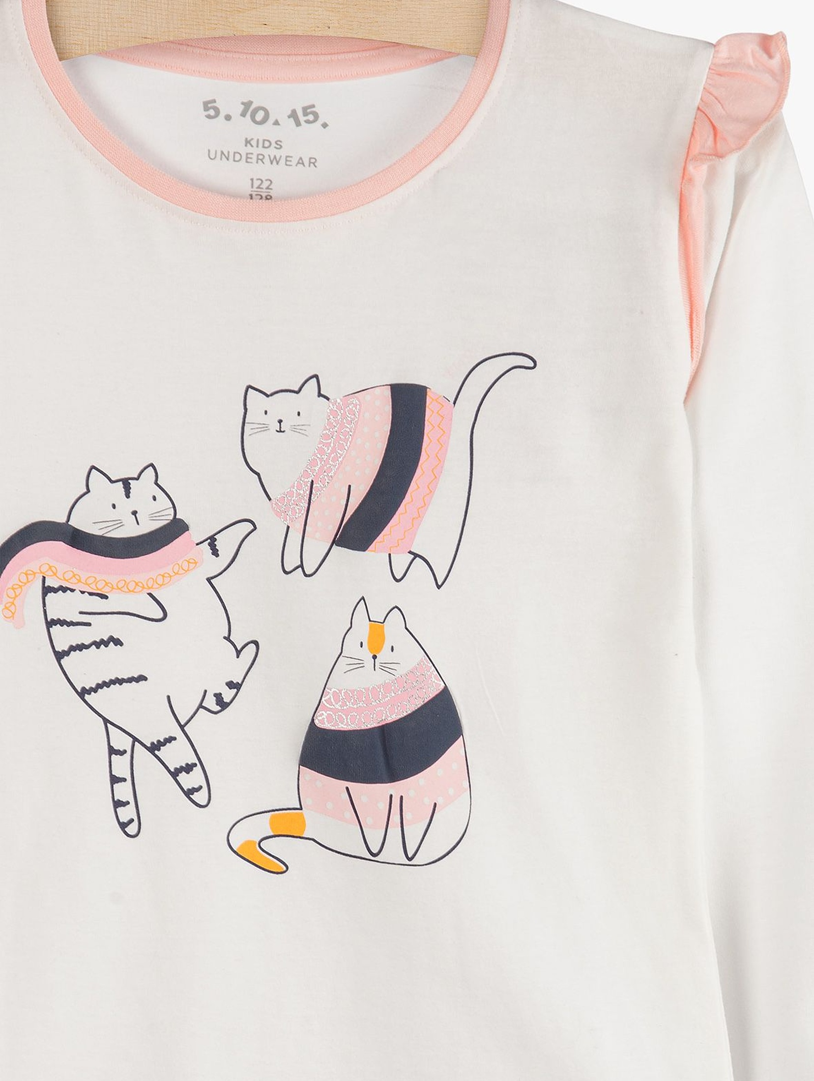 Dzianinowa piżamka dla dziewczynki- koty