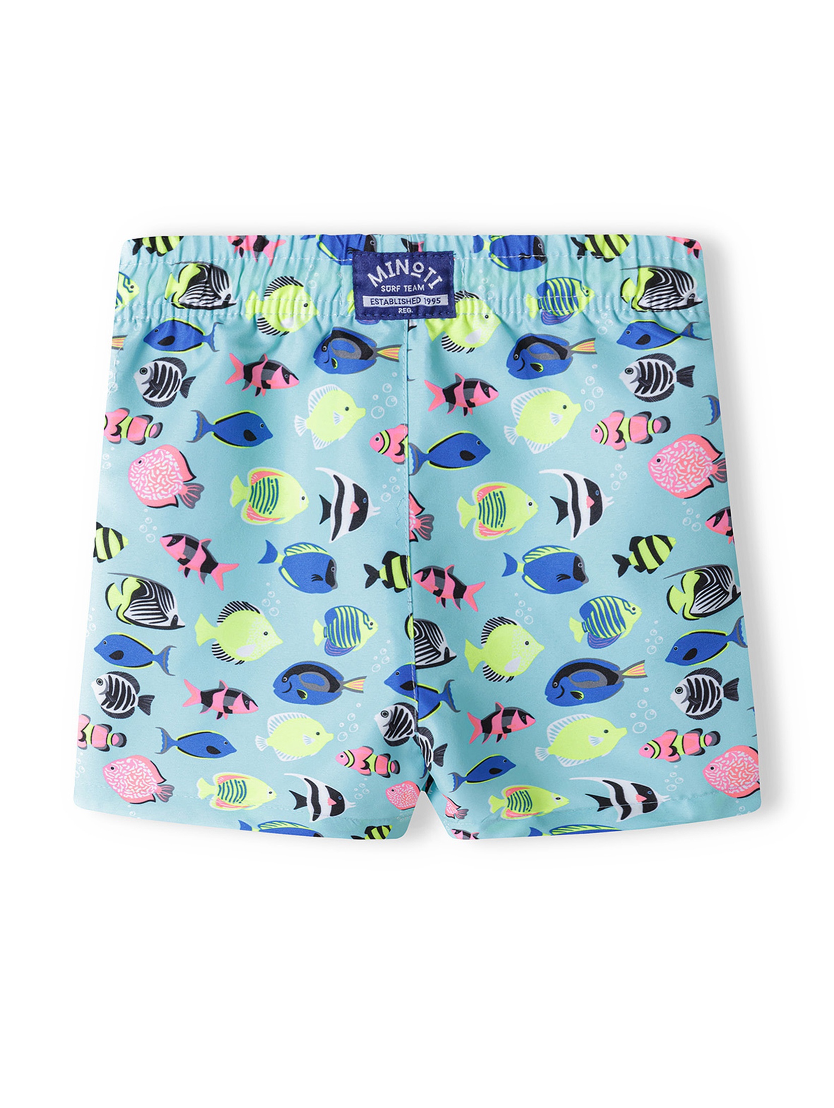 Kąpielówki z nadrukiem w kolorowe ryby dla chłopca