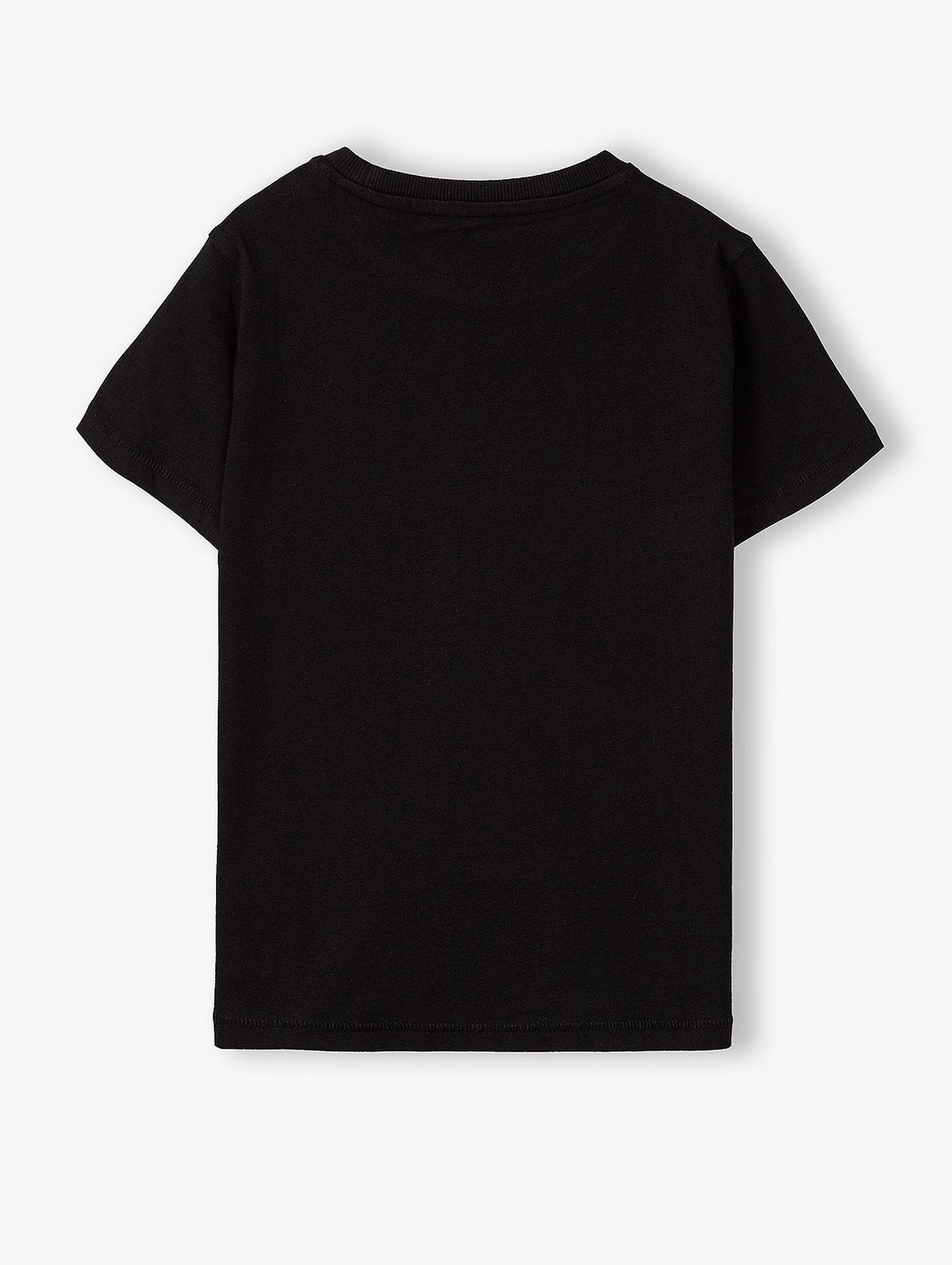 Bawełniany t-shirt chłopięcy w kolorze czarnym z nadrukiem- It's all OK :)