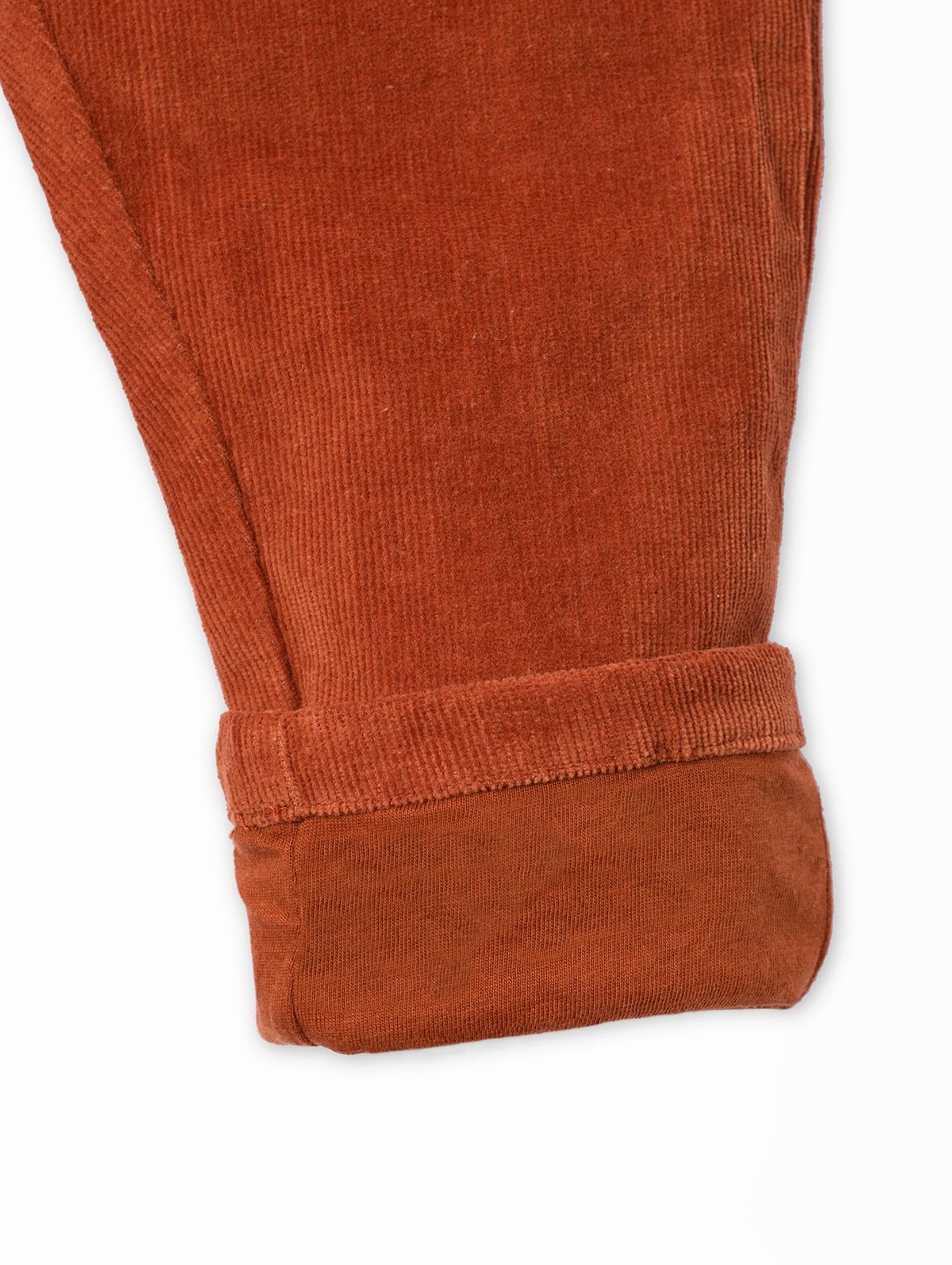 Sztruksowe spodnie chłopięce z bawełnianą podszewką
