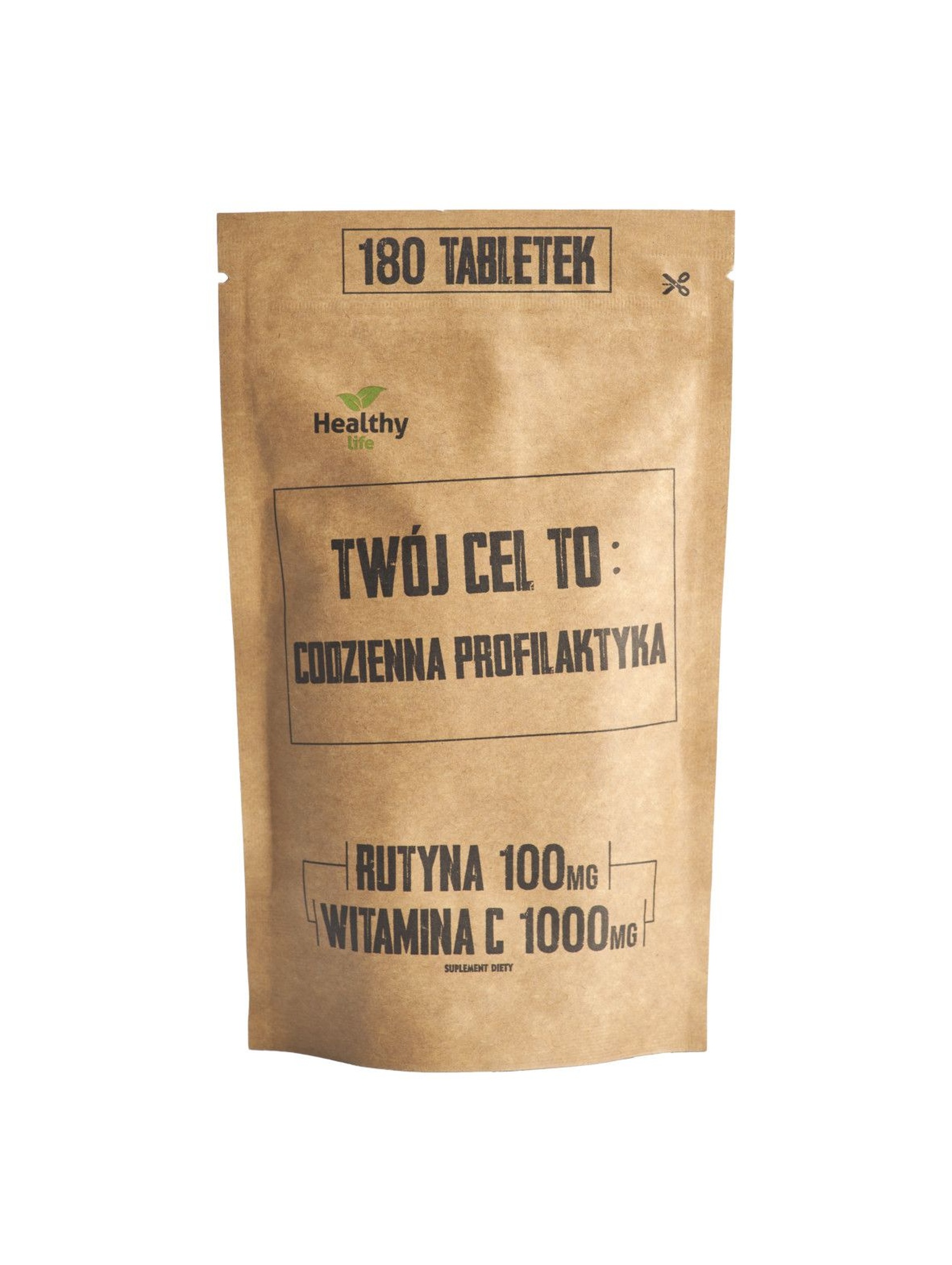 TWÓJ CEL TO Suplement diety  Codzienna profilaktyka Rutyna 100 mg Witamina C 1000 mg - 180 tabletek