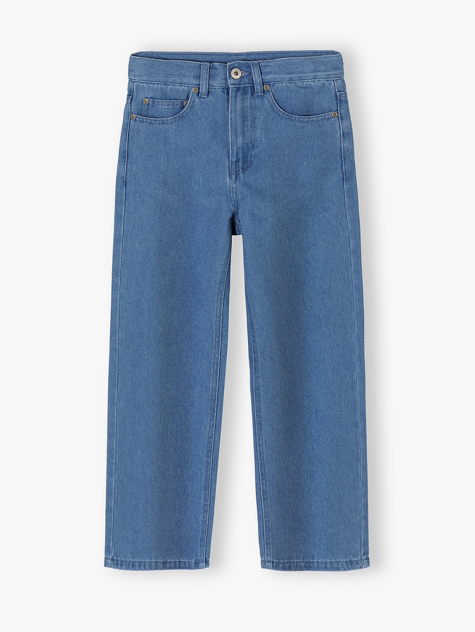 Jeansowe spodnie dla dziewczynki - wide leg -niebieskie