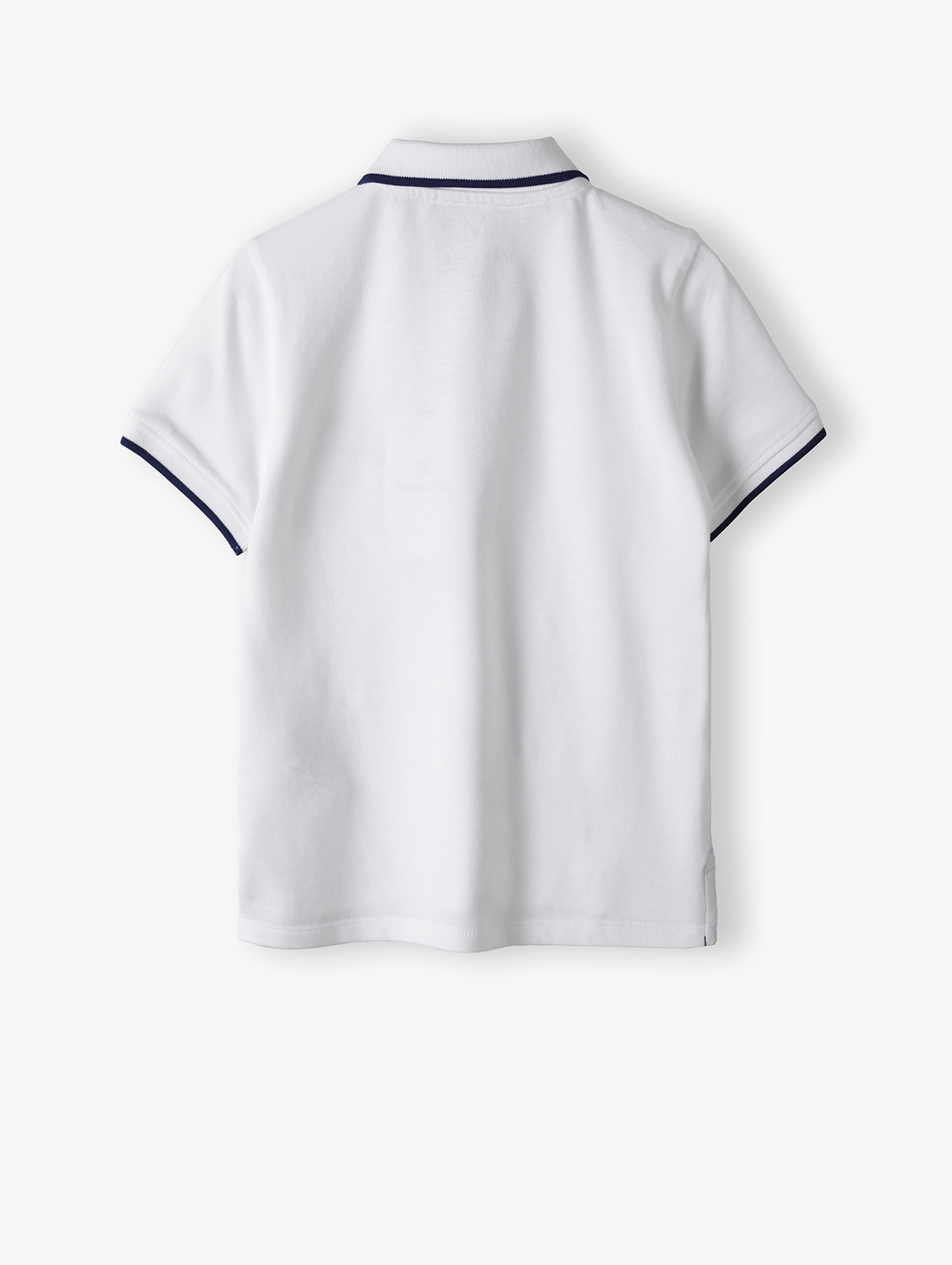 Biały t-shirt polo chłopięcy z bawełny - Max&Mia