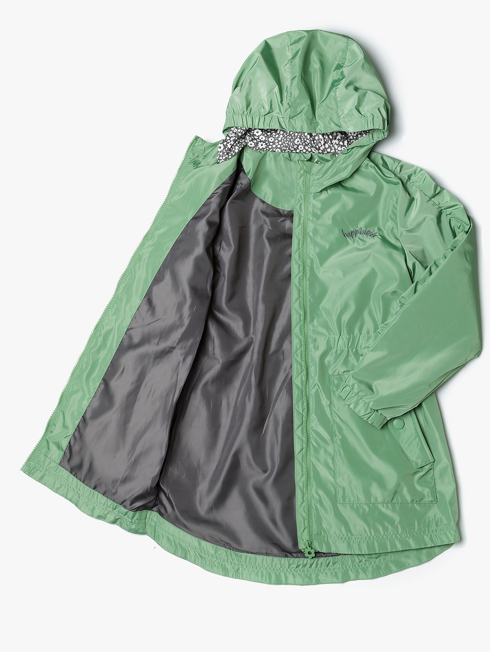 Zielona kurtka typu parka dla dziewczynki
