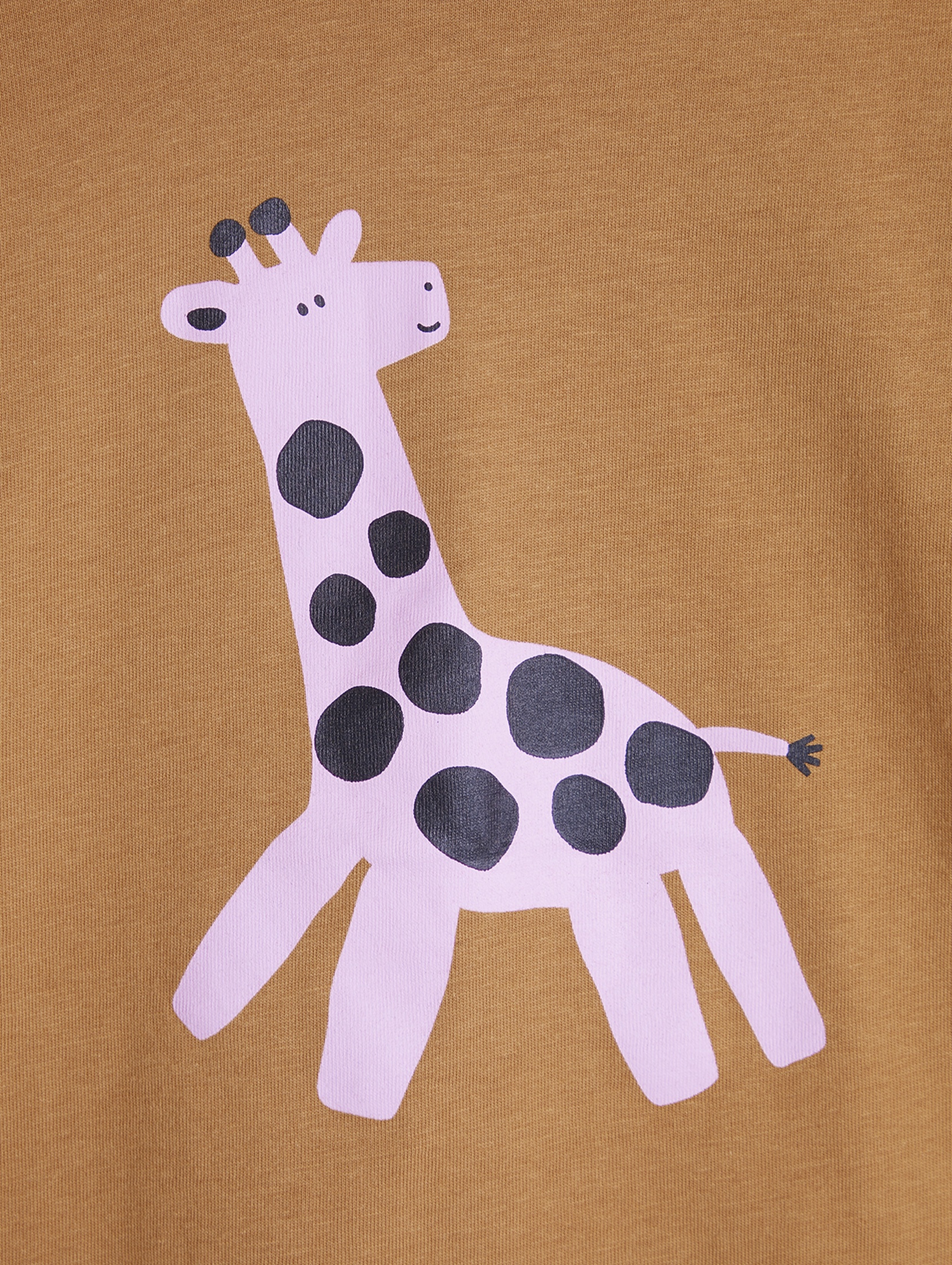 Bluzka z długim rękawem z wysokiej jakości bawełny - brązowa z żyrafą - unisex - Limited Edition