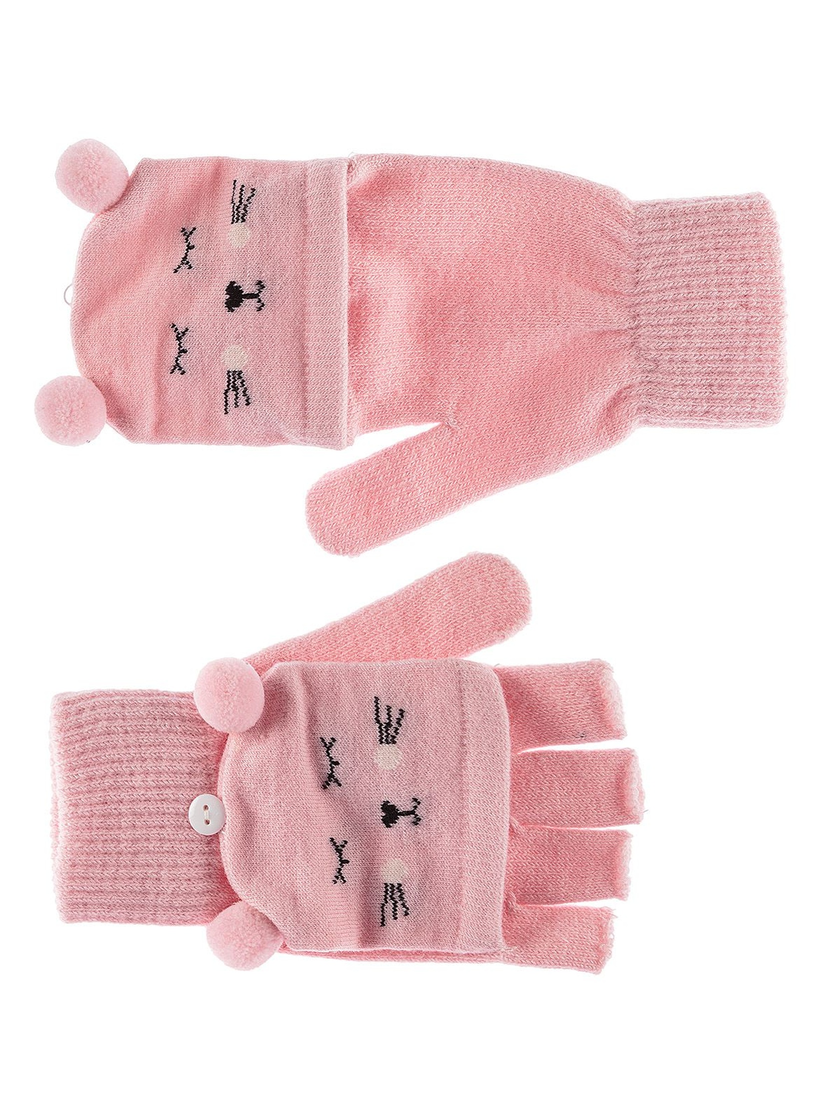 Rękawiczki dziewczęce- różowe