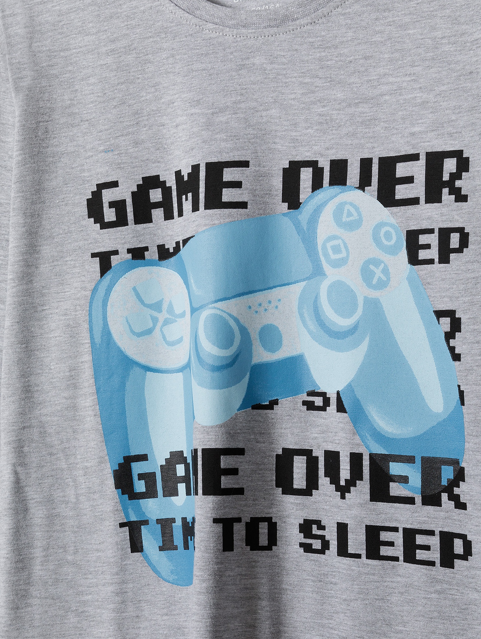 Piżama chłopięca z długim rękawem z napisem "Game over time to sleep"