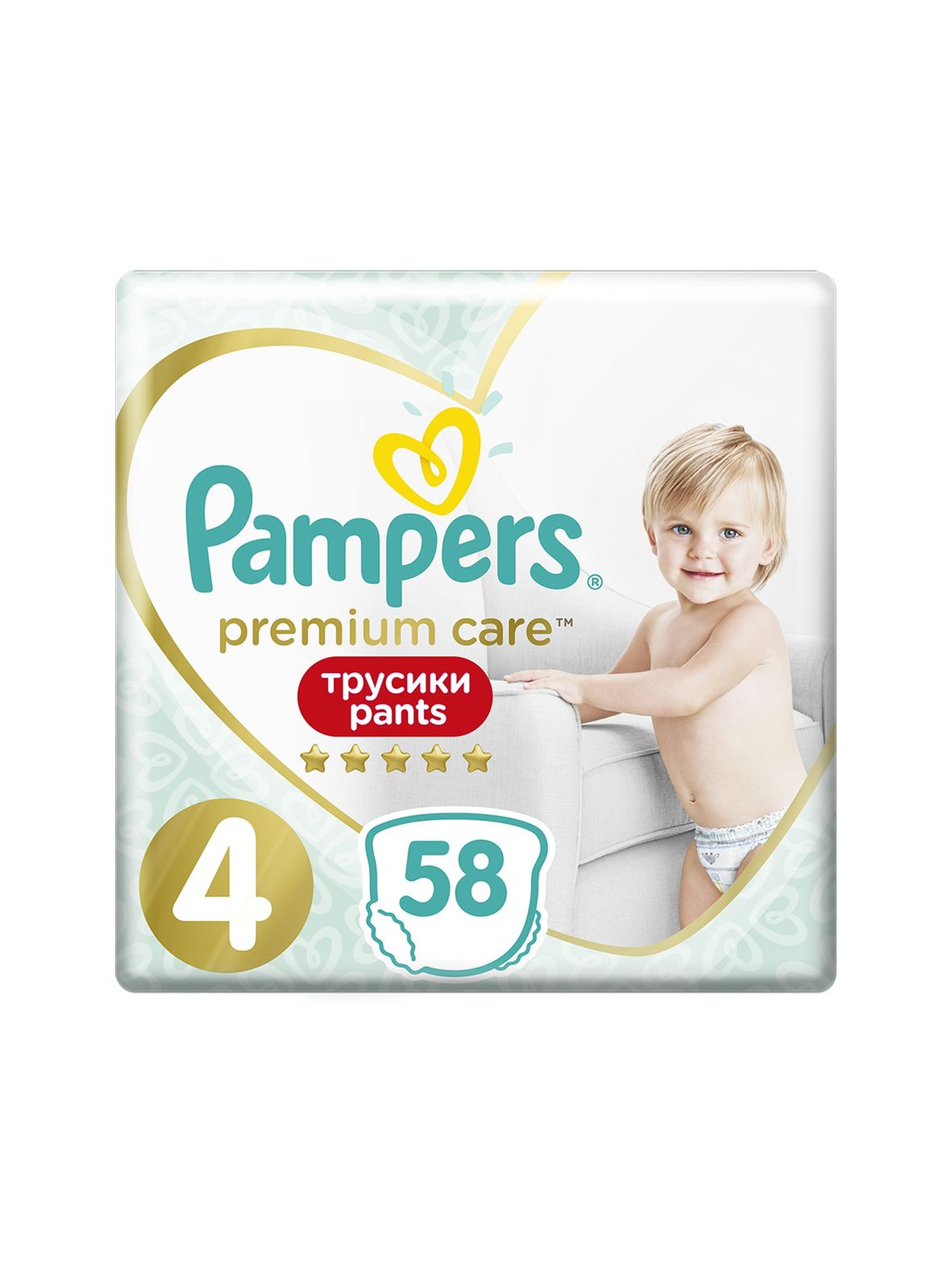 Pampers Premium Care Pants rozmiar 4, 58 pieluchomajtek 9-15kg