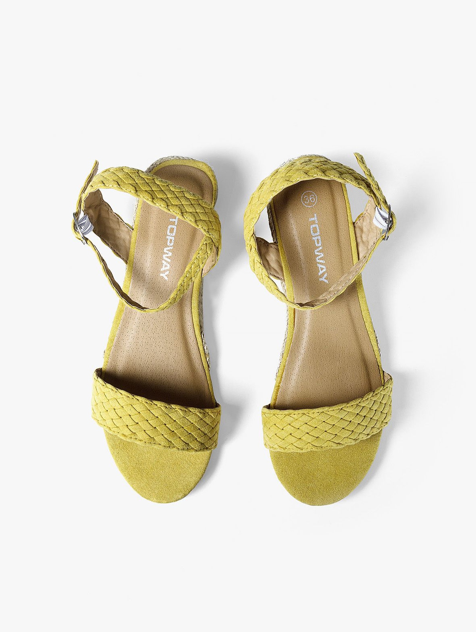 Sandały damskie na koturnie żółte