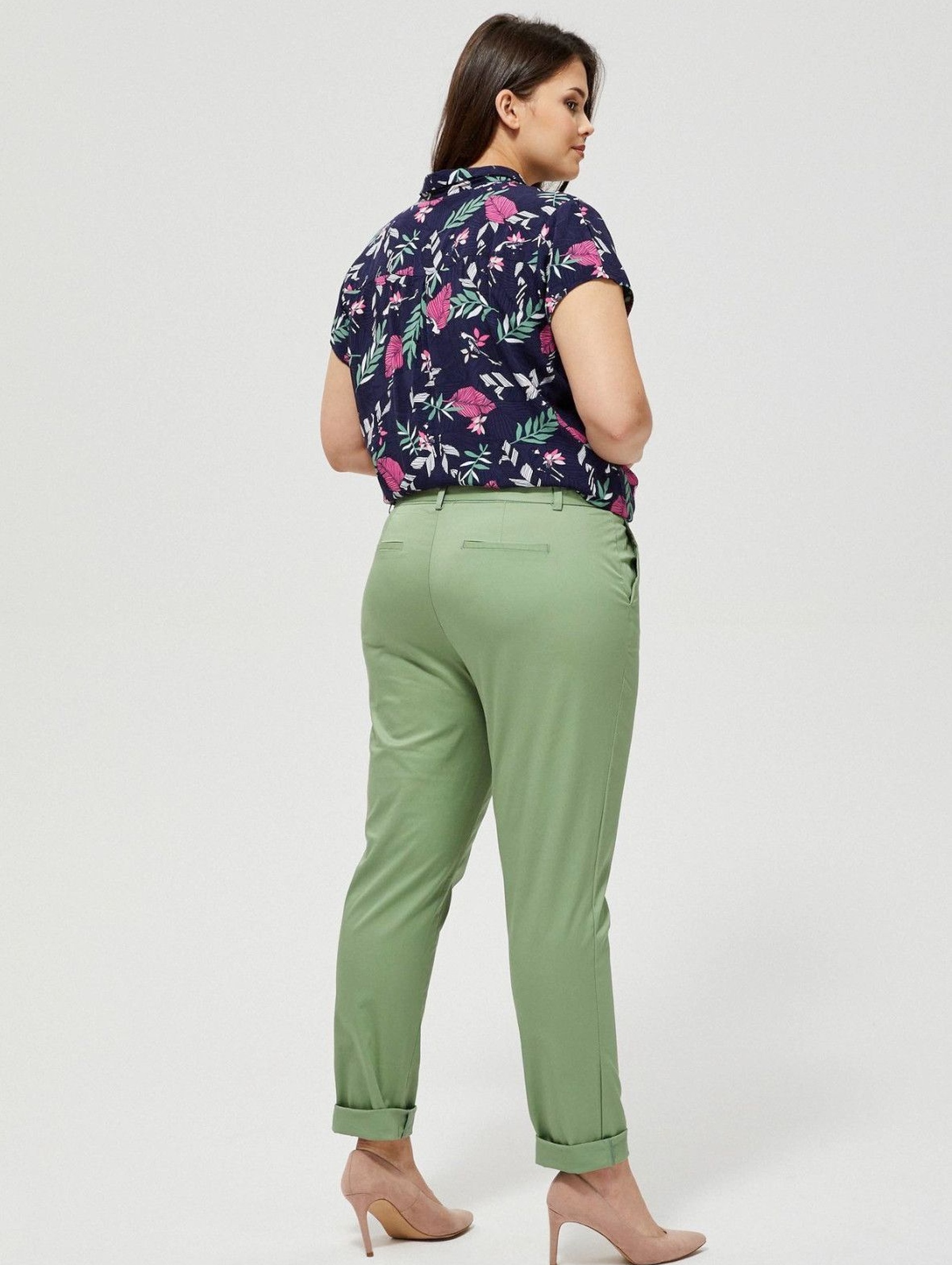 Spodnie damskie typu chinos- khaki